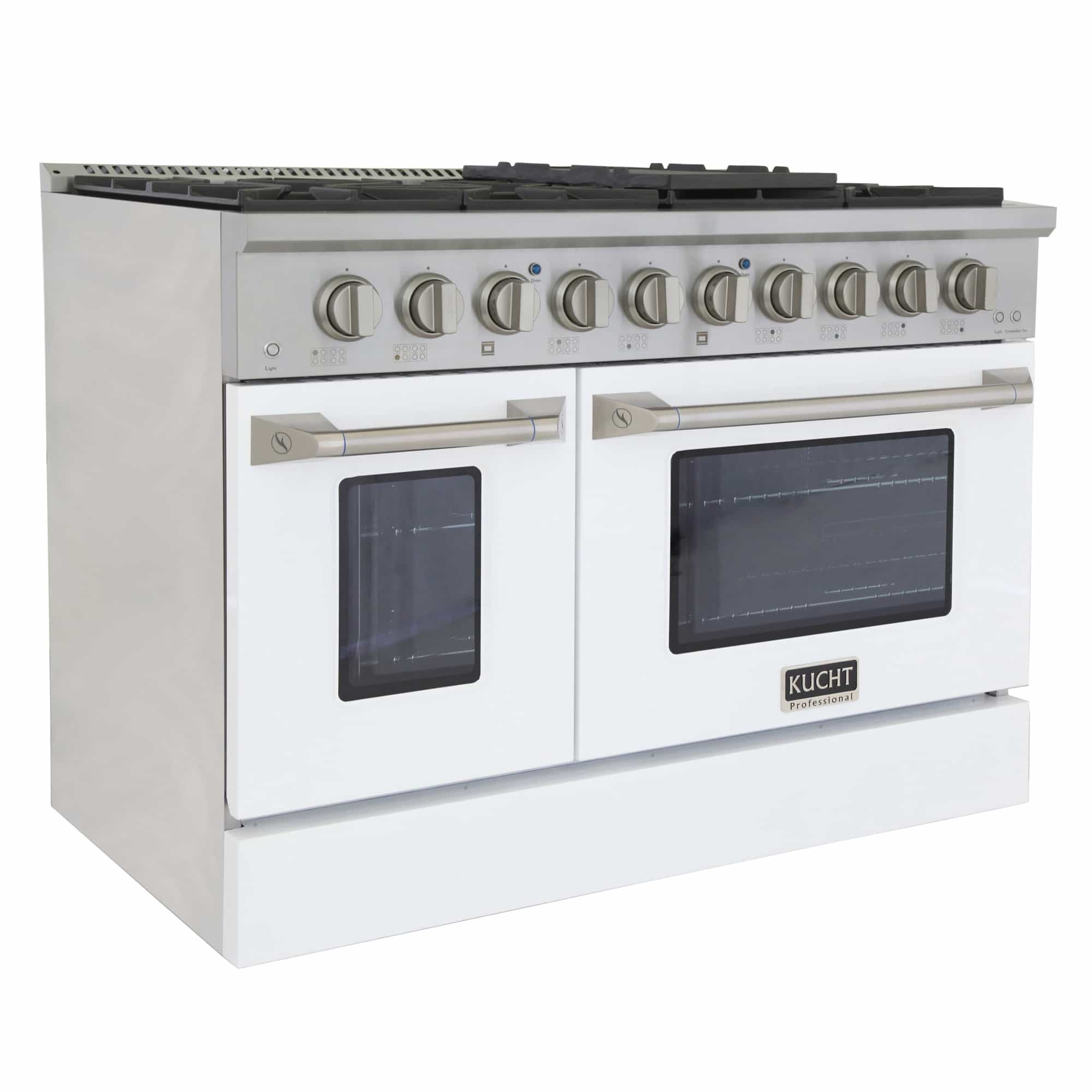 Kucht 48-Inch Pro-Style Dual Fuel Range with Propane Gas in Stainless Steel with White Oven Door (KDF482/LP-W) - Image 6