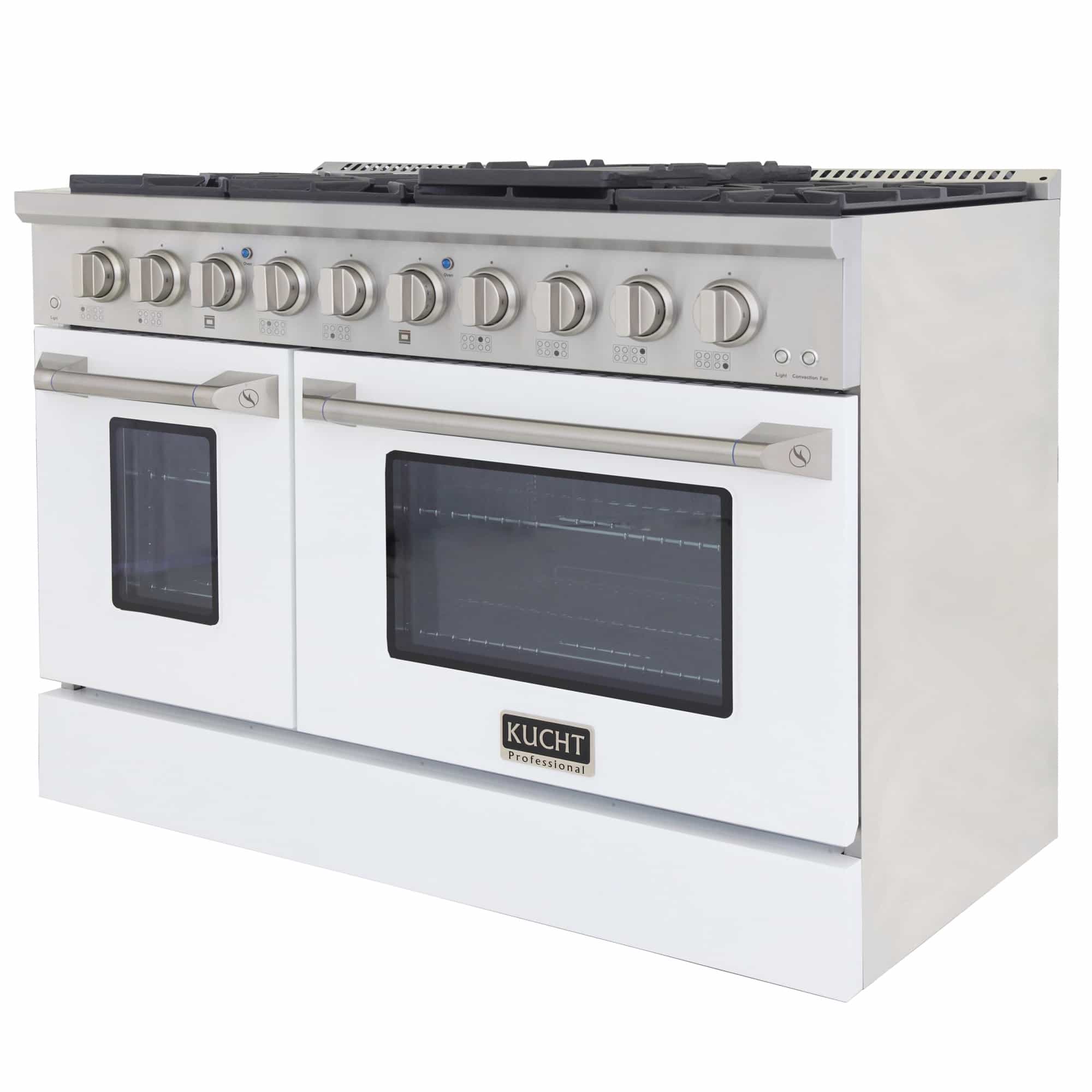 Kucht 48-Inch Pro-Style Dual Fuel Range with Propane Gas in Stainless Steel with White Oven Door (KDF482/LP-W) - Image 7
