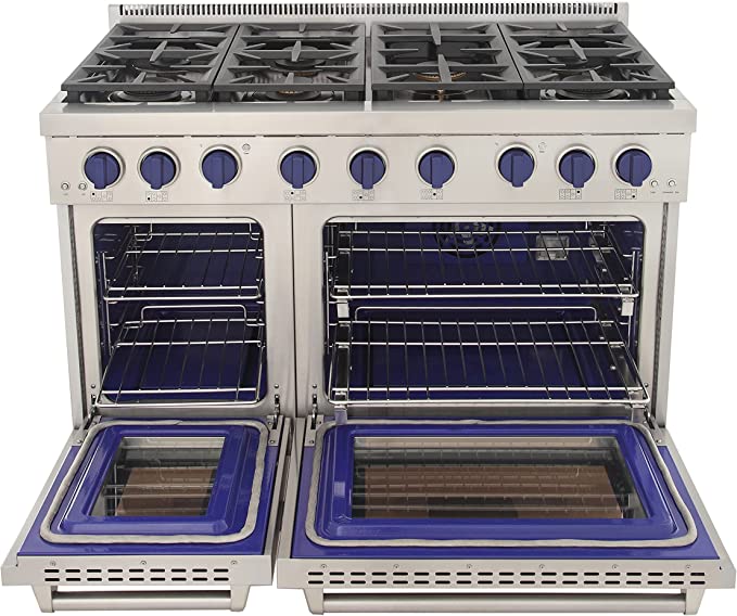 Kucht 48-Inch Propane Gas Range in Stainless Steel with Blue Knob (KFX480/LP-B) - Image 4