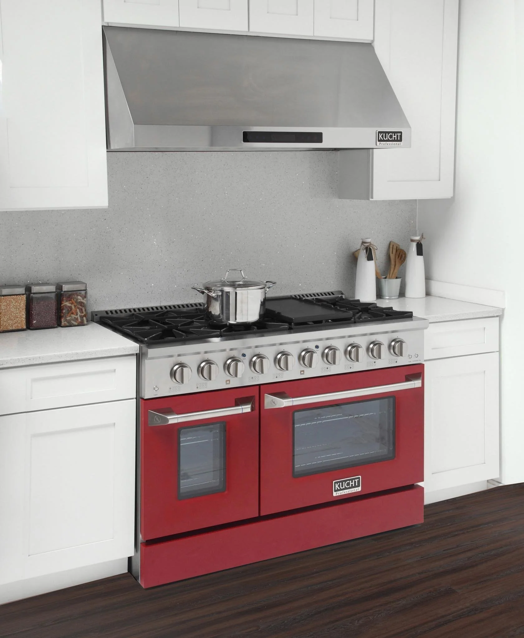 Kucht 48-Inch Propane Gas Range with 6.7 Cu. Ft. Oven, & Grill/Griddle in Red (KNG481/LP-R) - Image 3