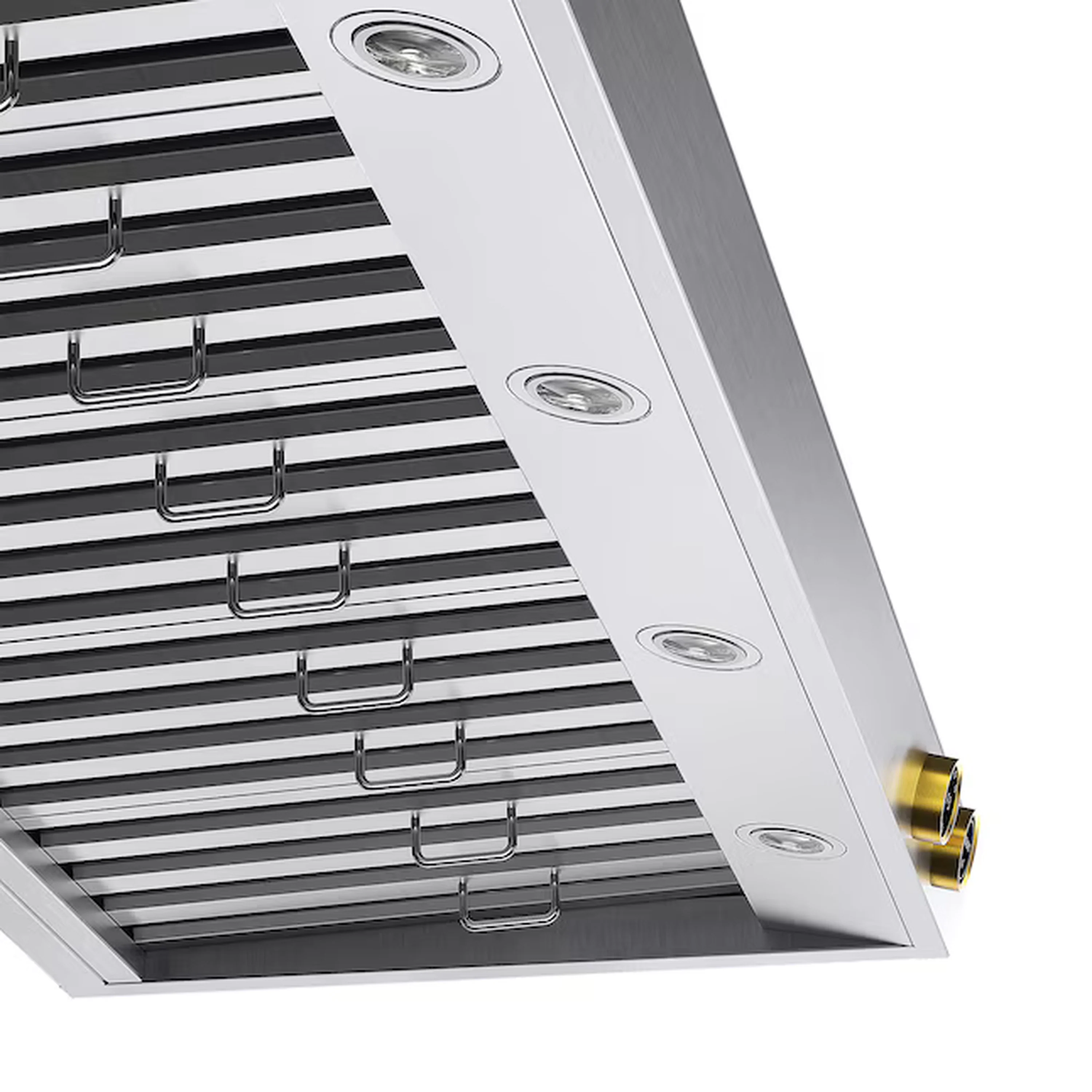 Kucht 60-Inch 1200 CFM Ducted Under Cabinet Range Hood in Stainless Steel with Gold Accents (KRH600-GL) - Image 4