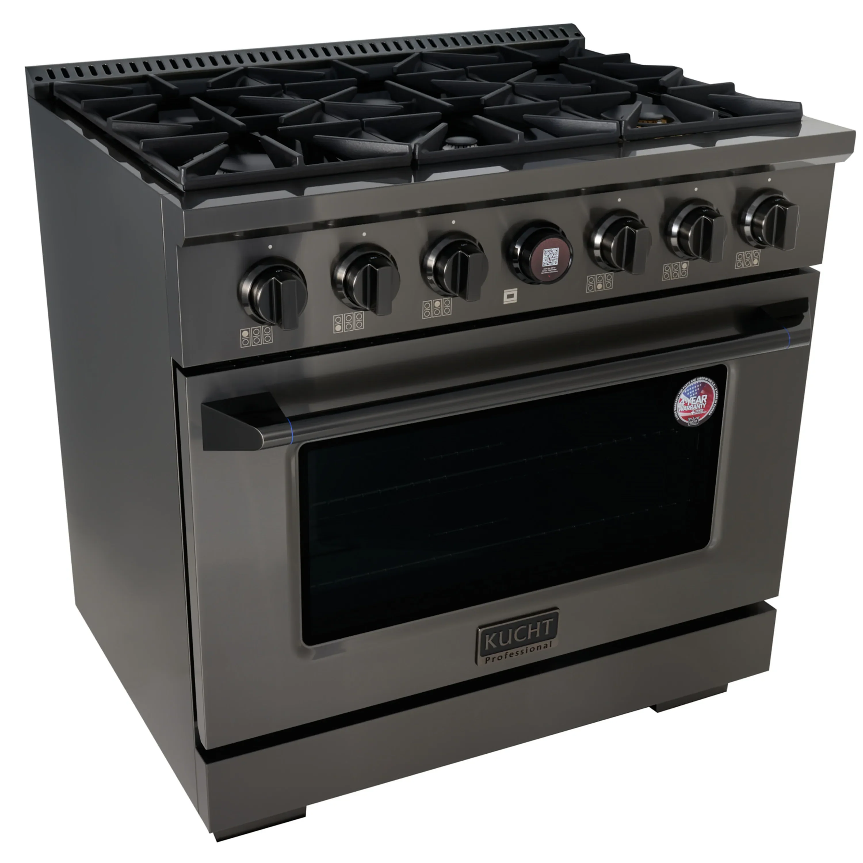 Kucht KX Gemstone 36-Inch Freestanding Propane Gas Dual Fuel Range with 6 Burners, 5.2 Cu. Ft. Oven Capacity in Titanium Stainless Steel (KXD36/LP-TT) - Image 3
