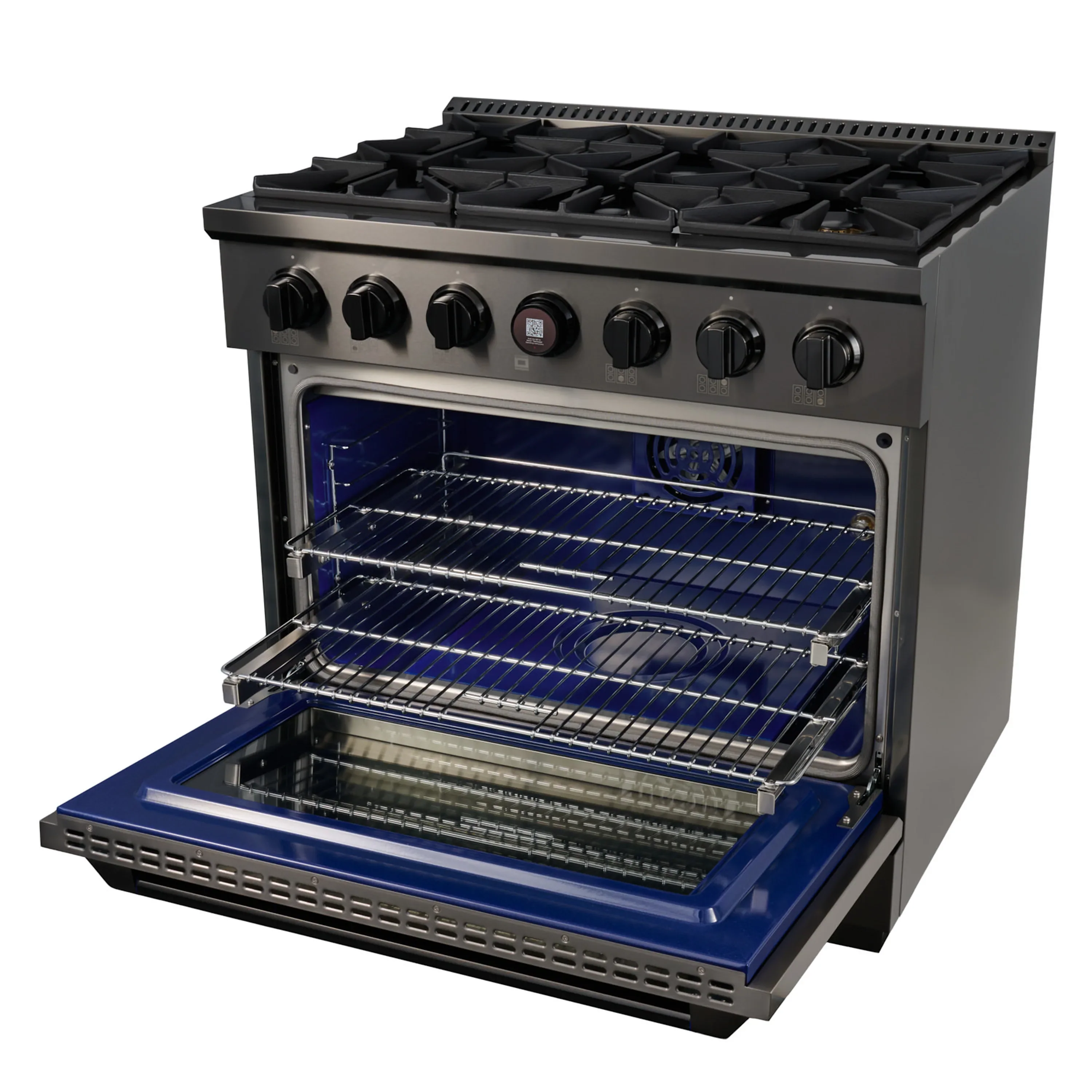 Kucht KX Gemstone 36-Inch Freestanding Propane Gas Dual Fuel Range with 6 Burners, 5.2 Cu. Ft. Oven Capacity in Titanium Stainless Steel (KXD36/LP-TT) - Image 4