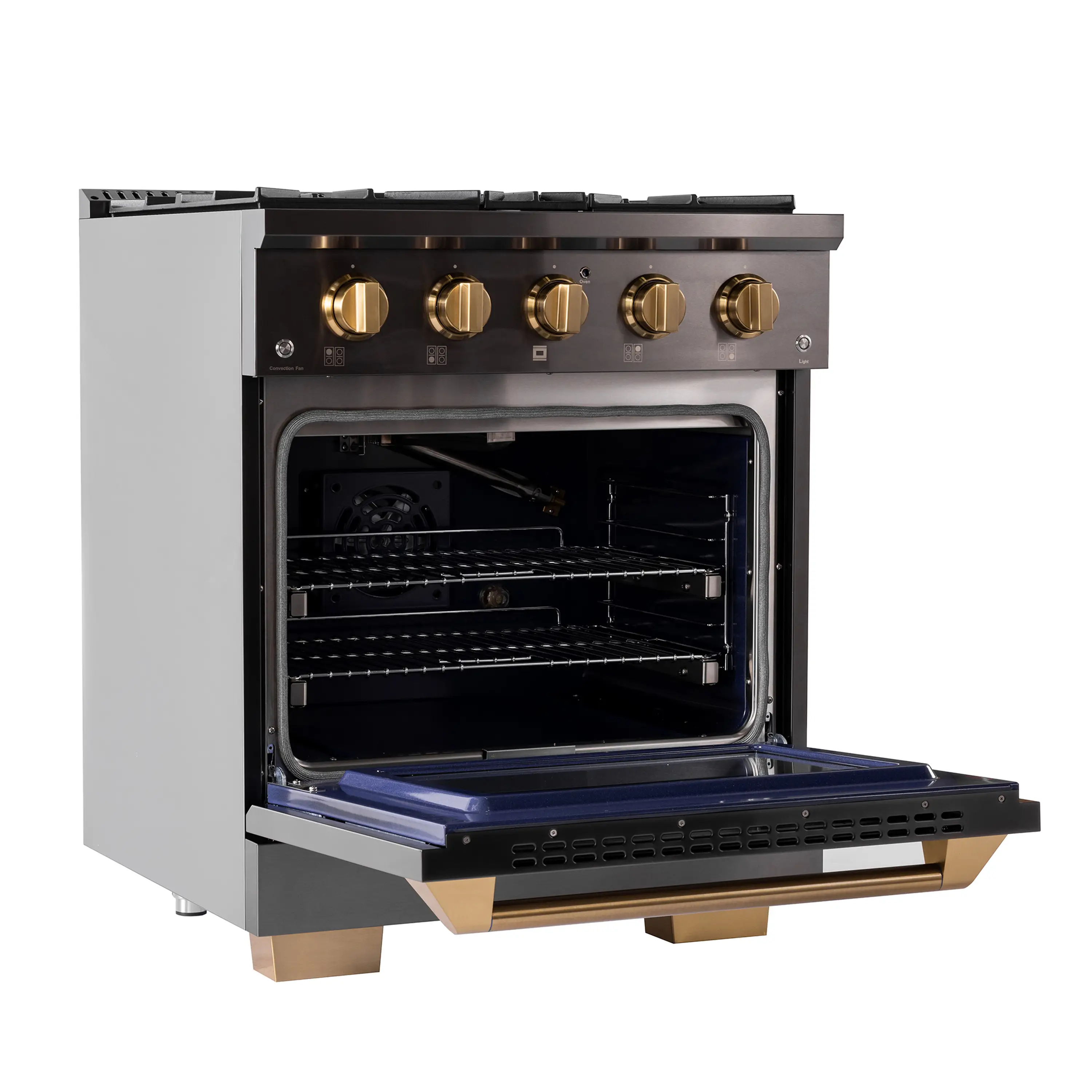 KUCHT Gemstone Professional 30-Inch 4.2 Cu. Ft. Dual Fuel Range for Propane Gas with Sealed Burners and Convection Oven in Titanium Stainless Steel (KED304/LP) - Image 5
