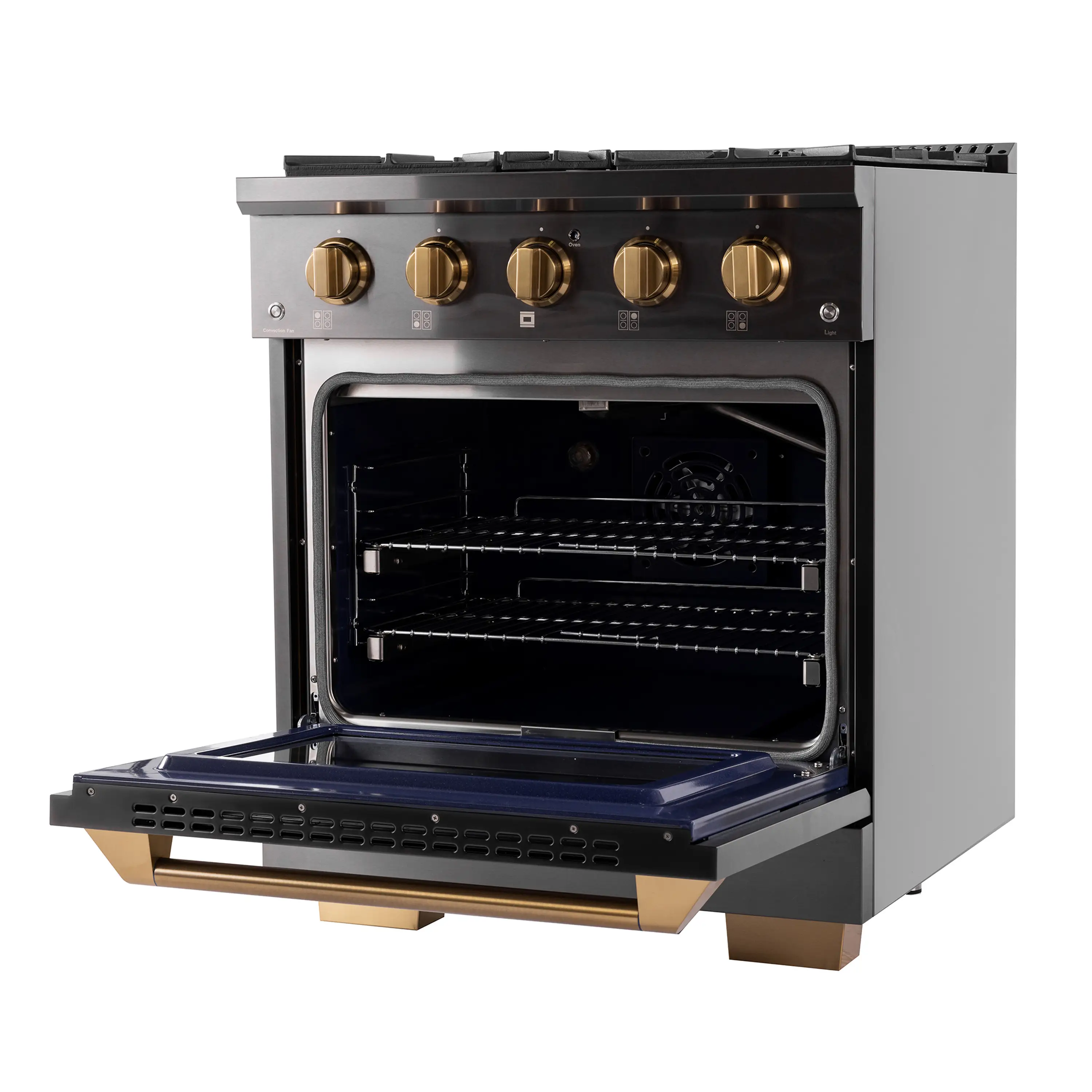 KUCHT Gemstone Professional 30-Inch 4.2 Cu. Ft. Dual Fuel Range for Propane Gas with Sealed Burners and Convection Oven in Titanium Stainless Steel (KED304/LP) - Image 7