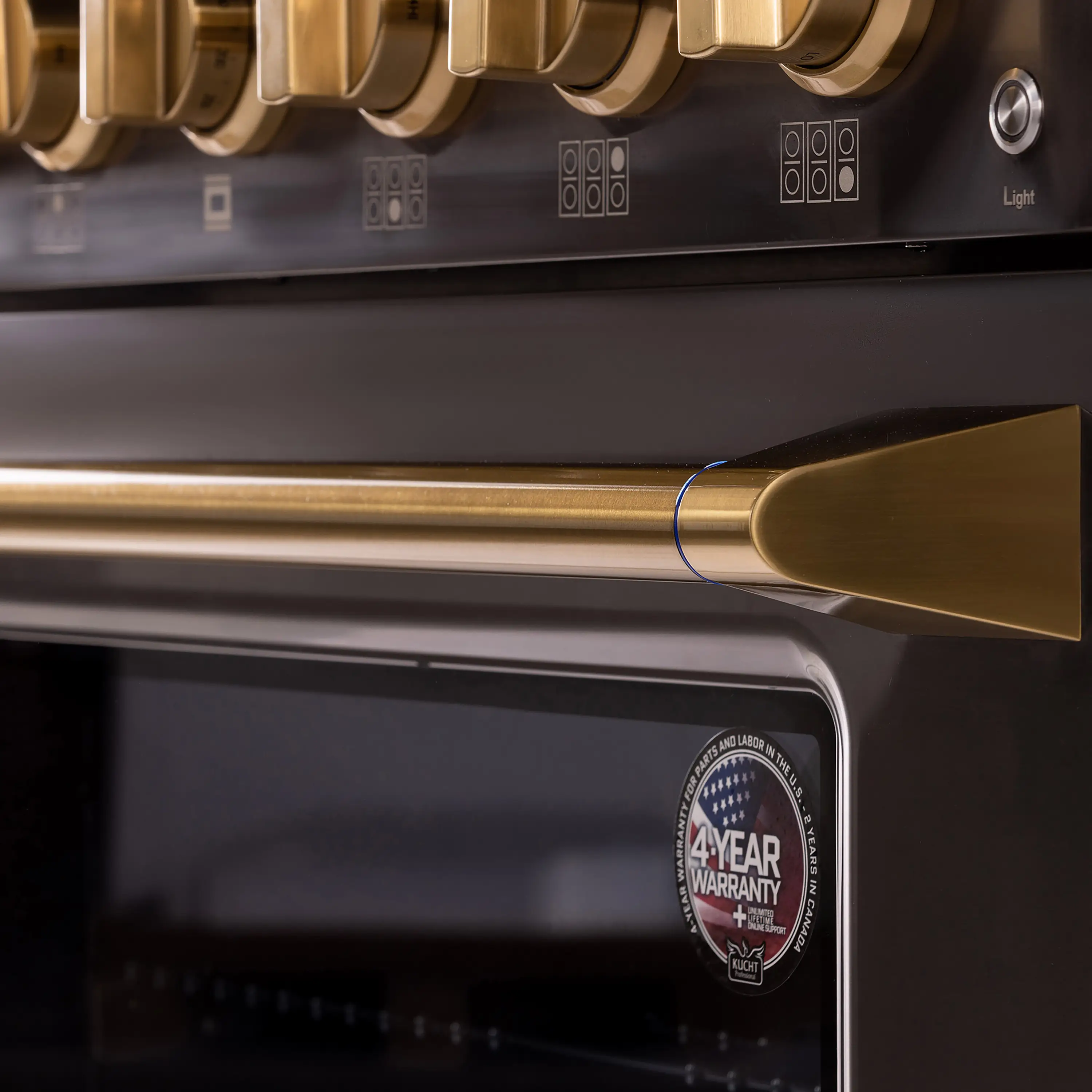 KUCHT Gemstone Professional 36-Inch 5.2 Cu. Ft. Dual Fuel Range for Propane Gas with Sealed Burners and Convection Oven in Titanium Stainless Steel (KED364/LP) - Image 7