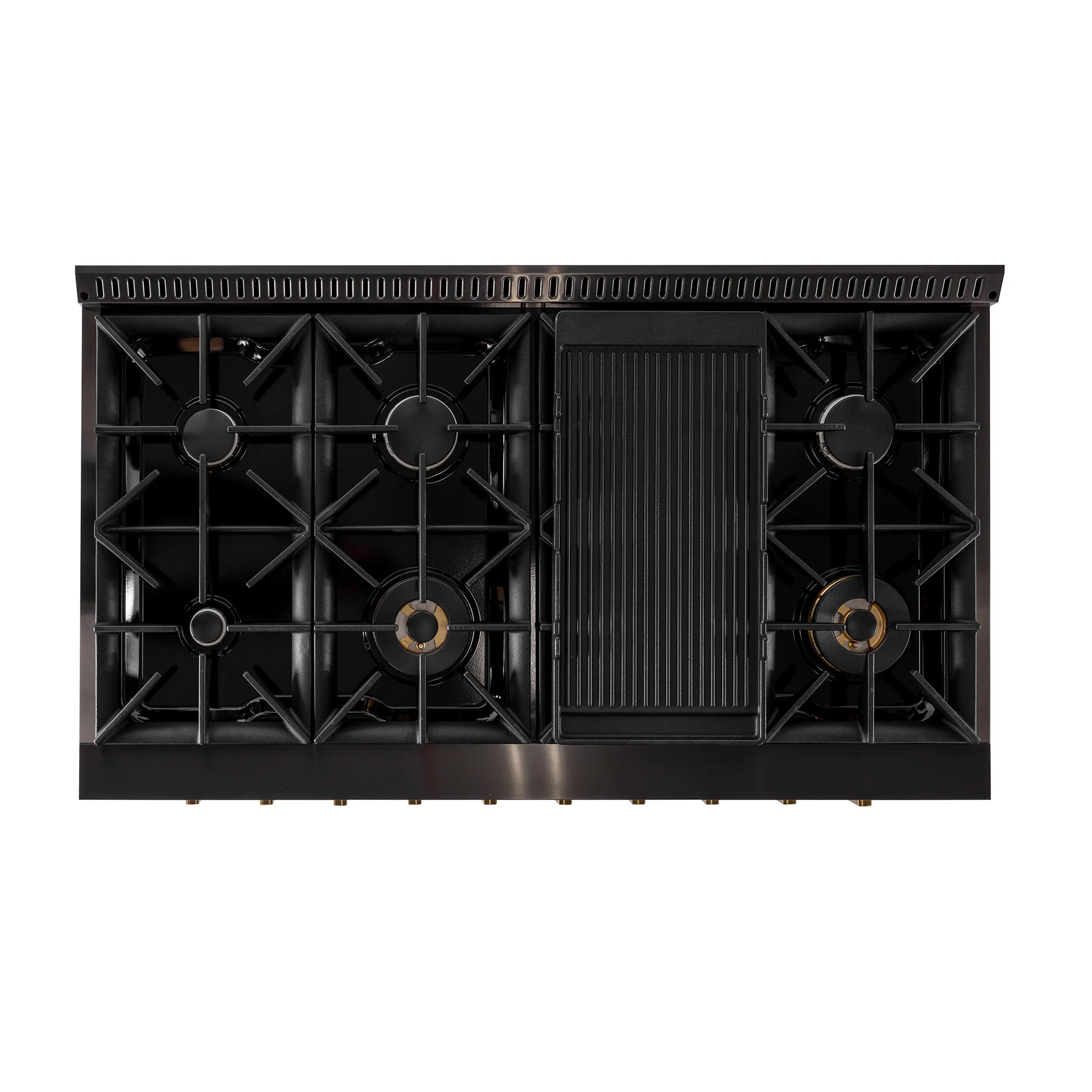 KUCHT Gemstone Professional 48-Inch 6.7 Cu. Ft. Dual Fuel Range for Natural Gas with Sealed Burners and Convection Oven in Titanium Stainless Steel (KED484) - Image 12