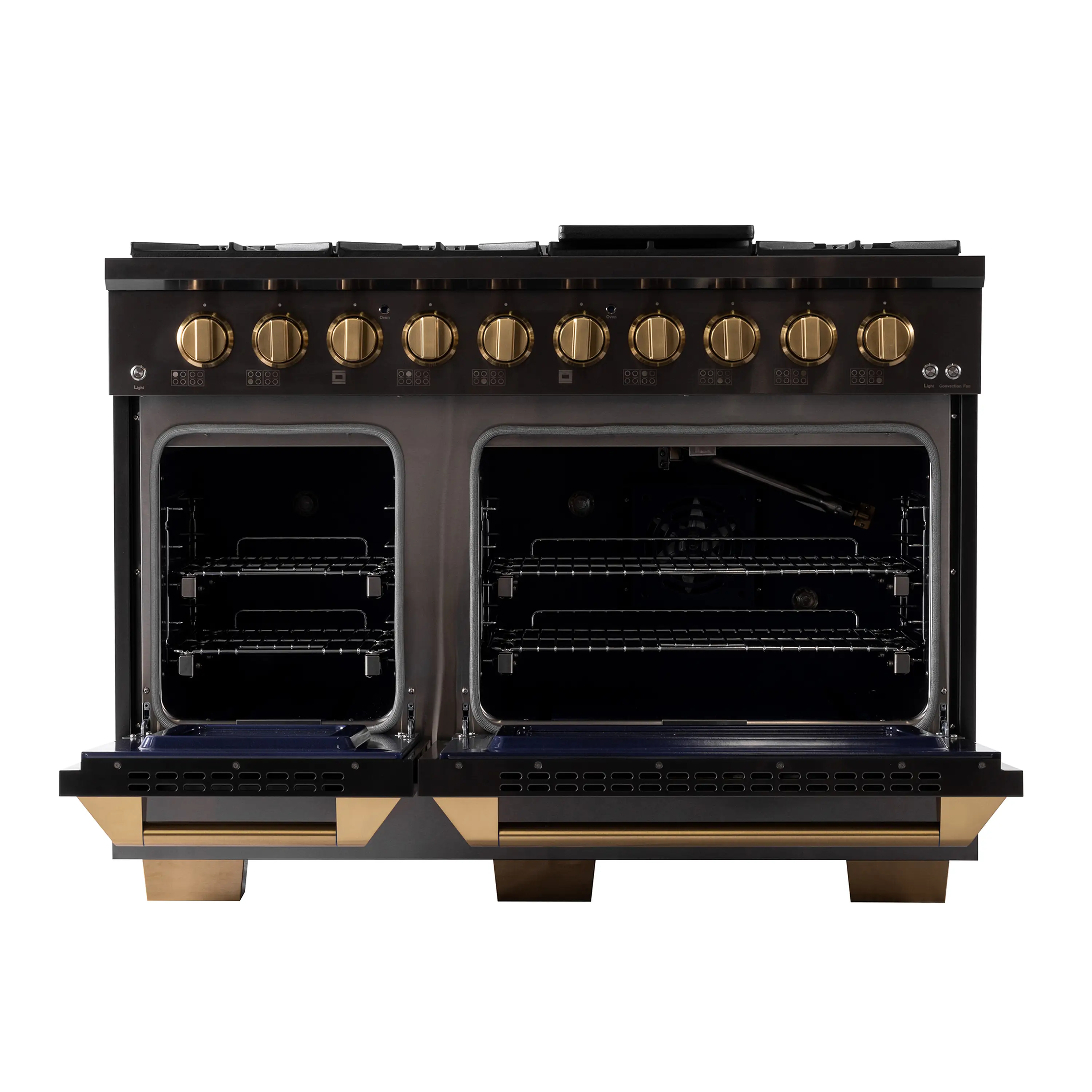 KUCHT Gemstone Professional 48-Inch 6.7 Cu. Ft. Dual Fuel Range for Propane Gas with Sealed Burners and Convection Oven in Titanium Stainless Steel (KED484/LP) - Image 3