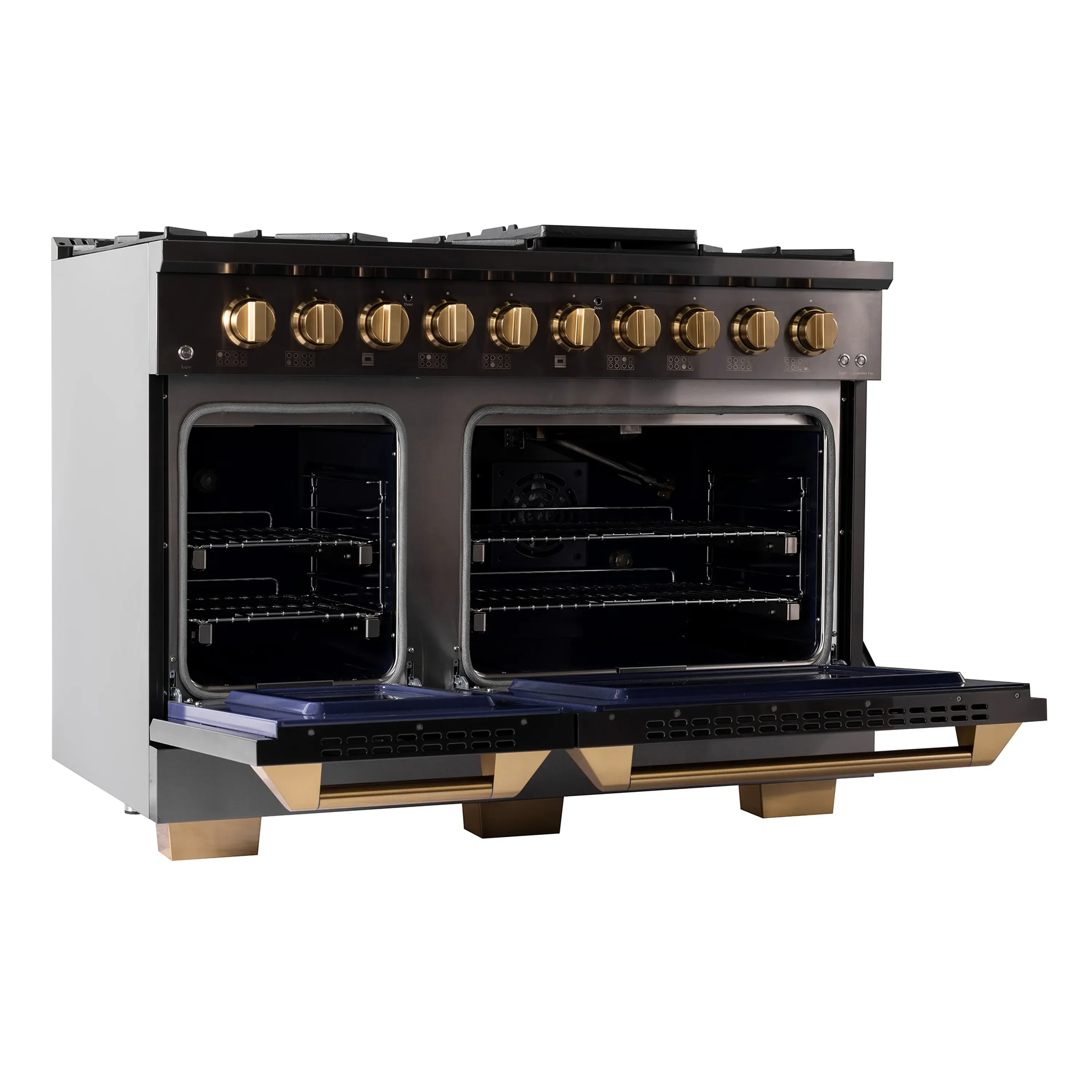 KUCHT Gemstone Professional 48-Inch 6.7 Cu. Ft. Dual Fuel Range for Propane Gas with Sealed Burners and Convection Oven in Titanium Stainless Steel (KED484/LP) - Image 5
