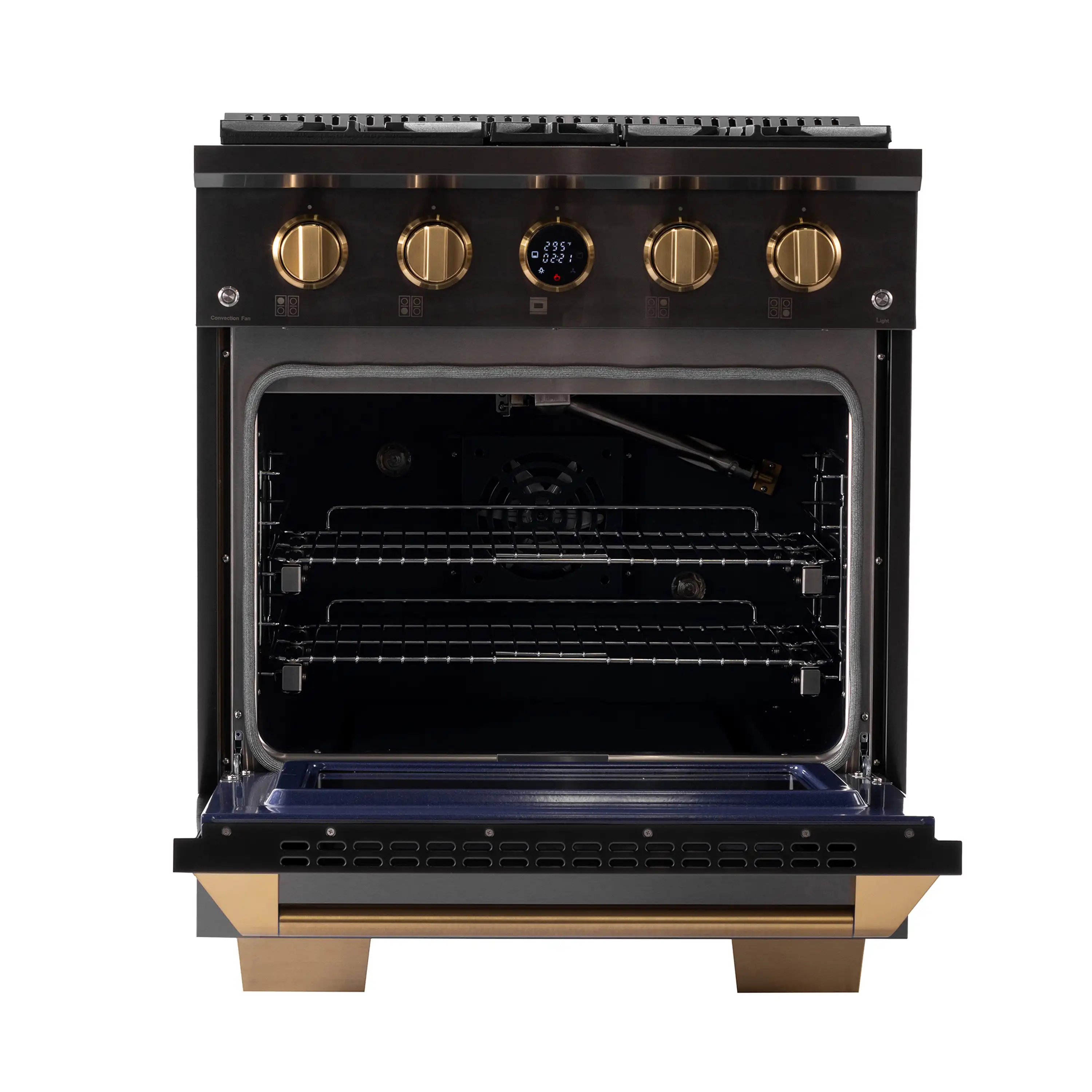 Kucht Horus 30-Inch Dual Fuel Range in Propane Gas with  4.2 cu. ft. Electric Oven & 4 Gas Burners in Dark Titanium Stainless Steel with Digital Thermostat (KXD30/LP) - Image 4