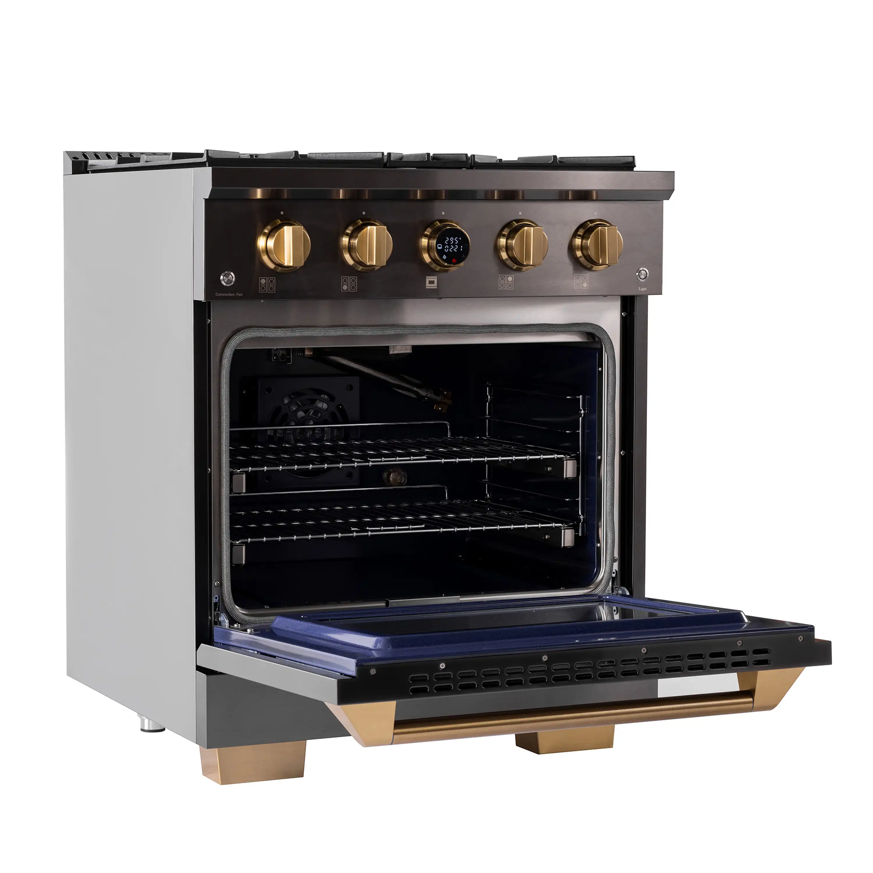 Kucht Horus 30-Inch Dual Fuel Range in Propane Gas with  4.2 cu. ft. Electric Oven & 4 Gas Burners in Dark Titanium Stainless Steel with Digital Thermostat (KXD30/LP) - Image 5