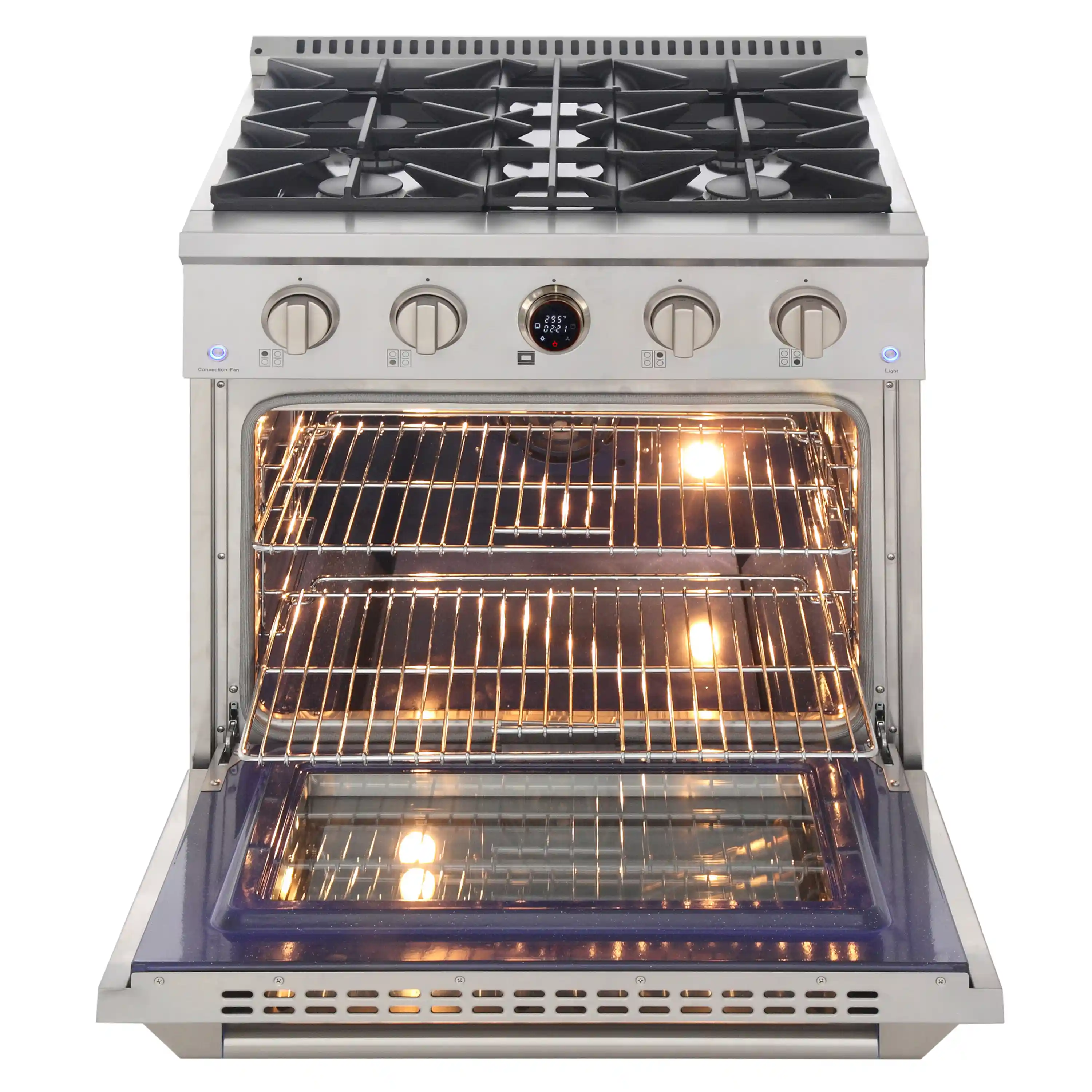 Kucht Horus 30-Inch Dual Fuel Range in Propane Gas with  4.2 cu. ft. Electric Oven & 4 Gas Burners in Stainless Steel with Digital Thermostat (KXP30-SS/LP) - Image 5