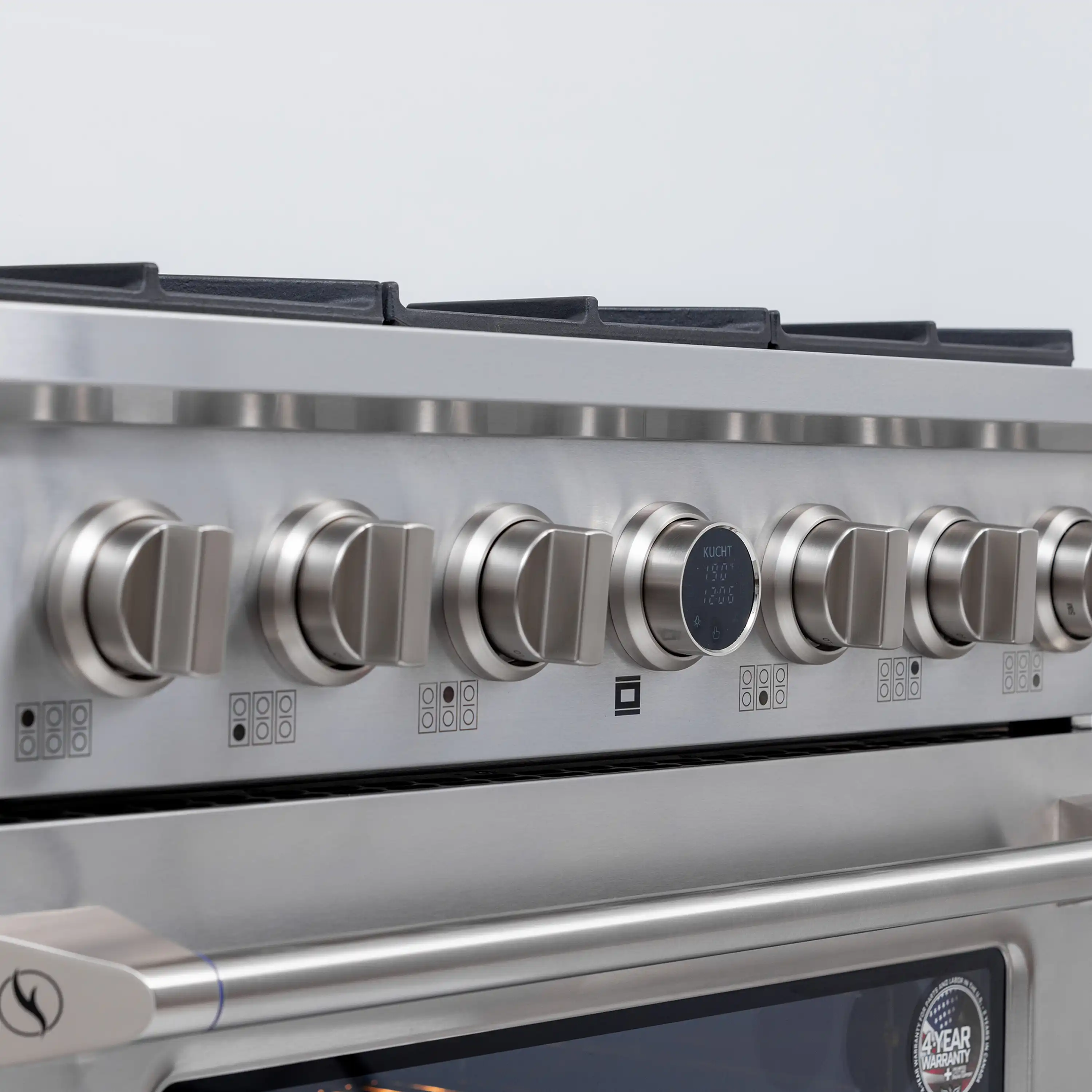 Kucht Horus 36-Inch Dual Fuel Range in Propane Gas with  5.2 cu. ft. Electric Oven & 6 Gas Burners in Stainless Steel with Digital Thermostat (KXP36-SS/LP) - Image 6
