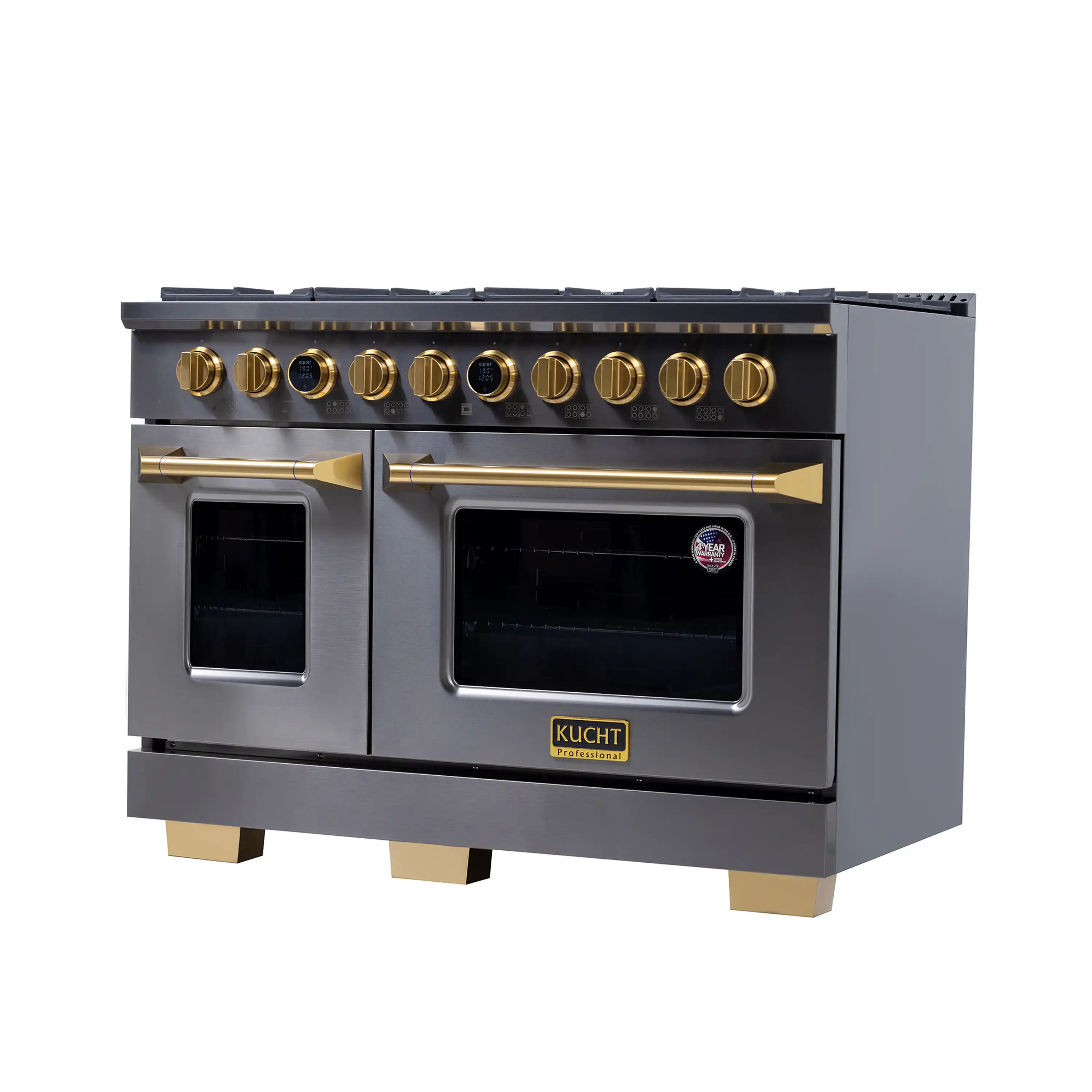 Kucht Horus 48-Inch Dual Fuel Range in Propane Gas with  6.7 cu. ft. Electric Oven & 8 Gas Burners in Dark Titanium Stainless Steel with Digital Thermostat (KXD48/LP) - Image 3