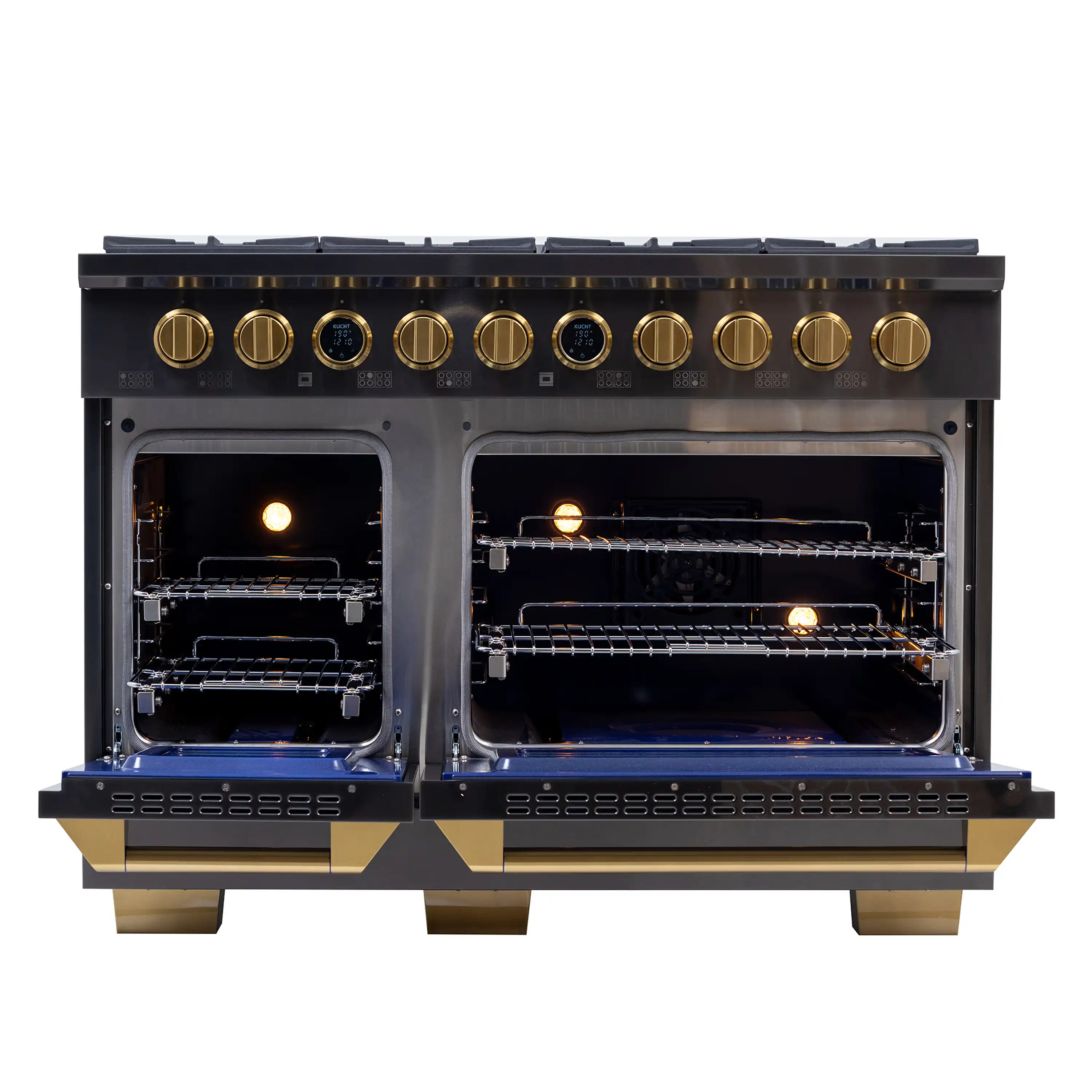 Kucht Horus 48-Inch Dual Fuel Range in Propane Gas with  6.7 cu. ft. Electric Oven & 8 Gas Burners in Dark Titanium Stainless Steel with Digital Thermostat (KXD48/LP) - Image 4