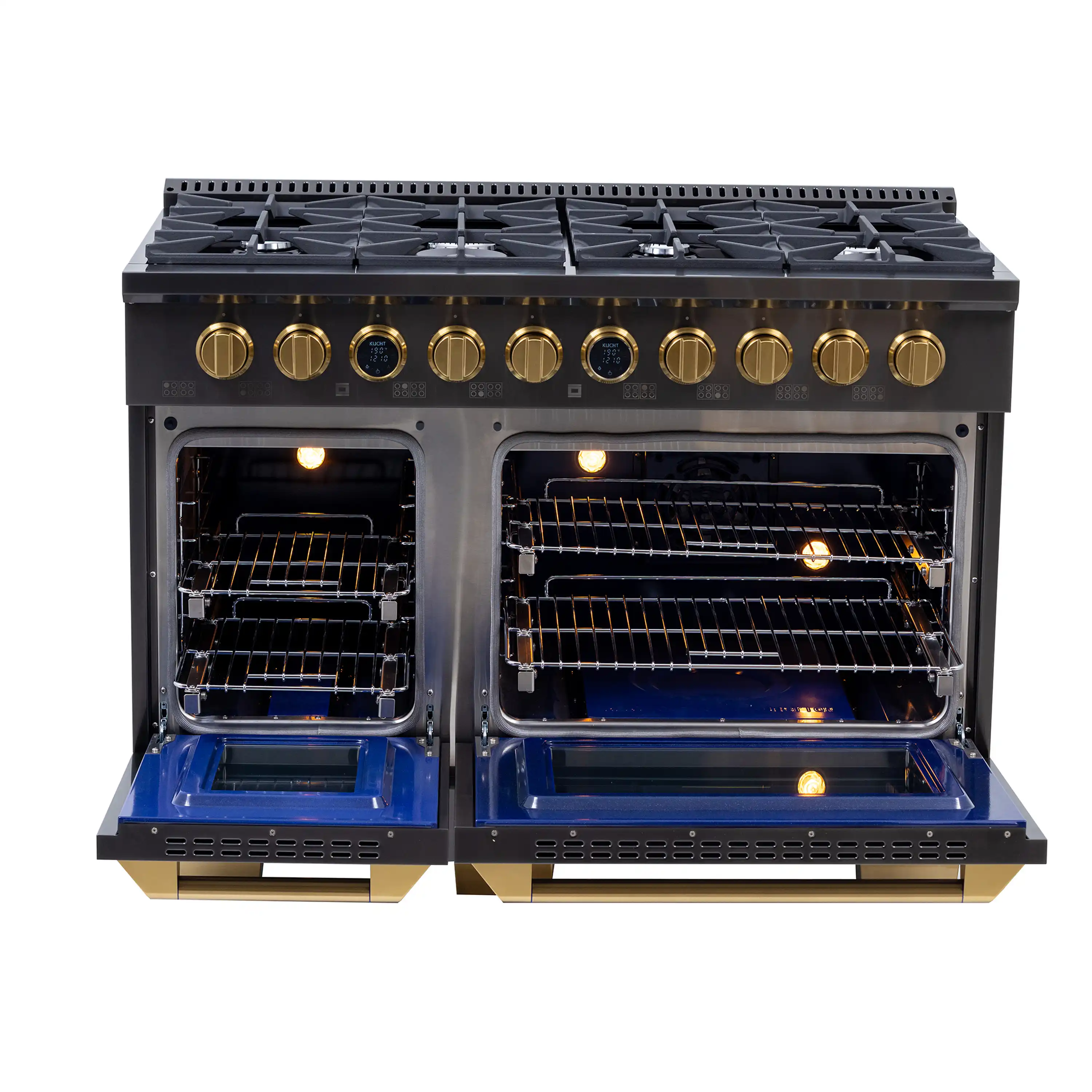 Kucht Horus 48-Inch Dual Fuel Range in Propane Gas with  6.7 cu. ft. Electric Oven & 8 Gas Burners in Dark Titanium Stainless Steel with Digital Thermostat (KXD48/LP) - Image 5
