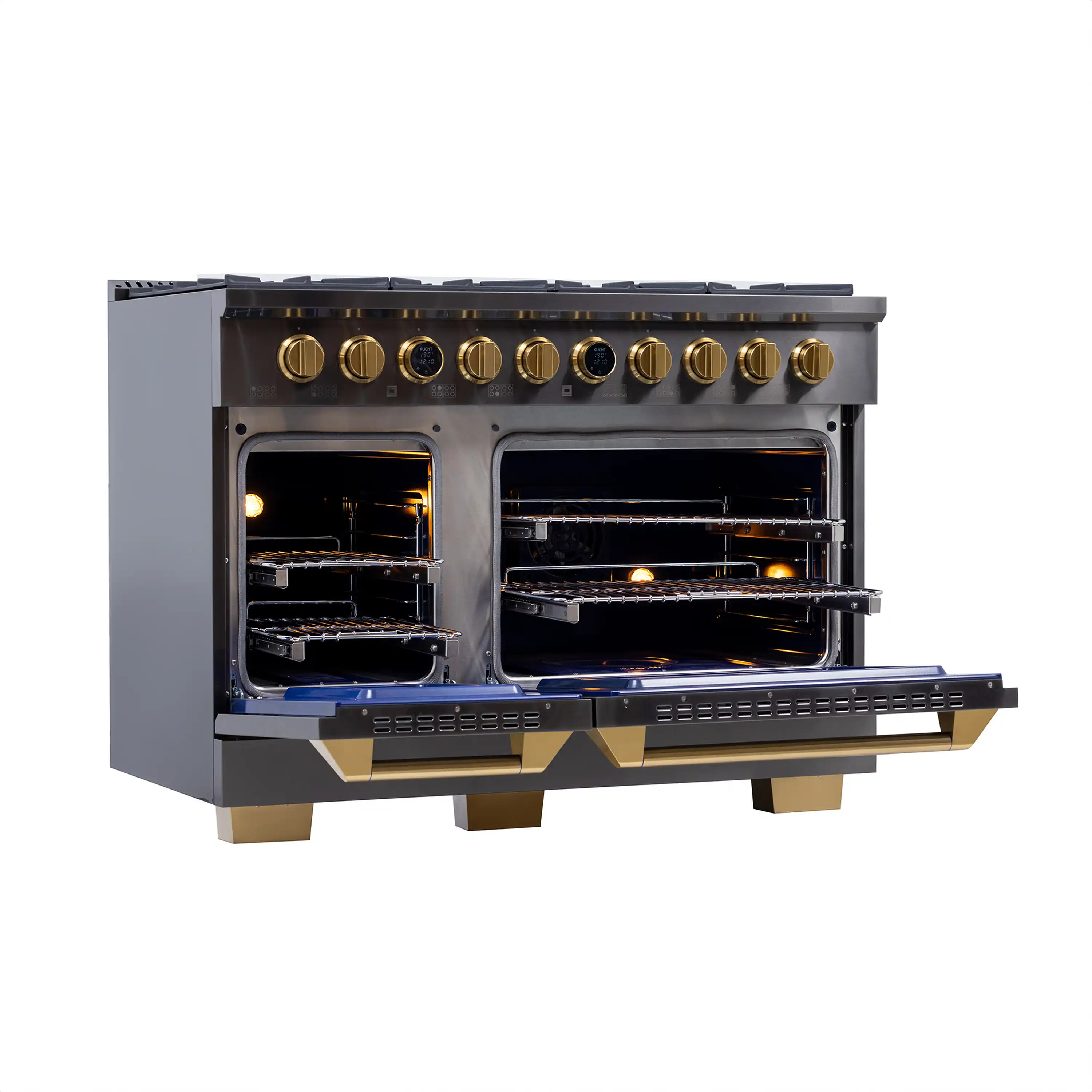 Kucht Horus 48-Inch Dual Fuel Range in Propane Gas with  6.7 cu. ft. Electric Oven & 8 Gas Burners in Dark Titanium Stainless Steel with Digital Thermostat (KXD48/LP) - Image 6