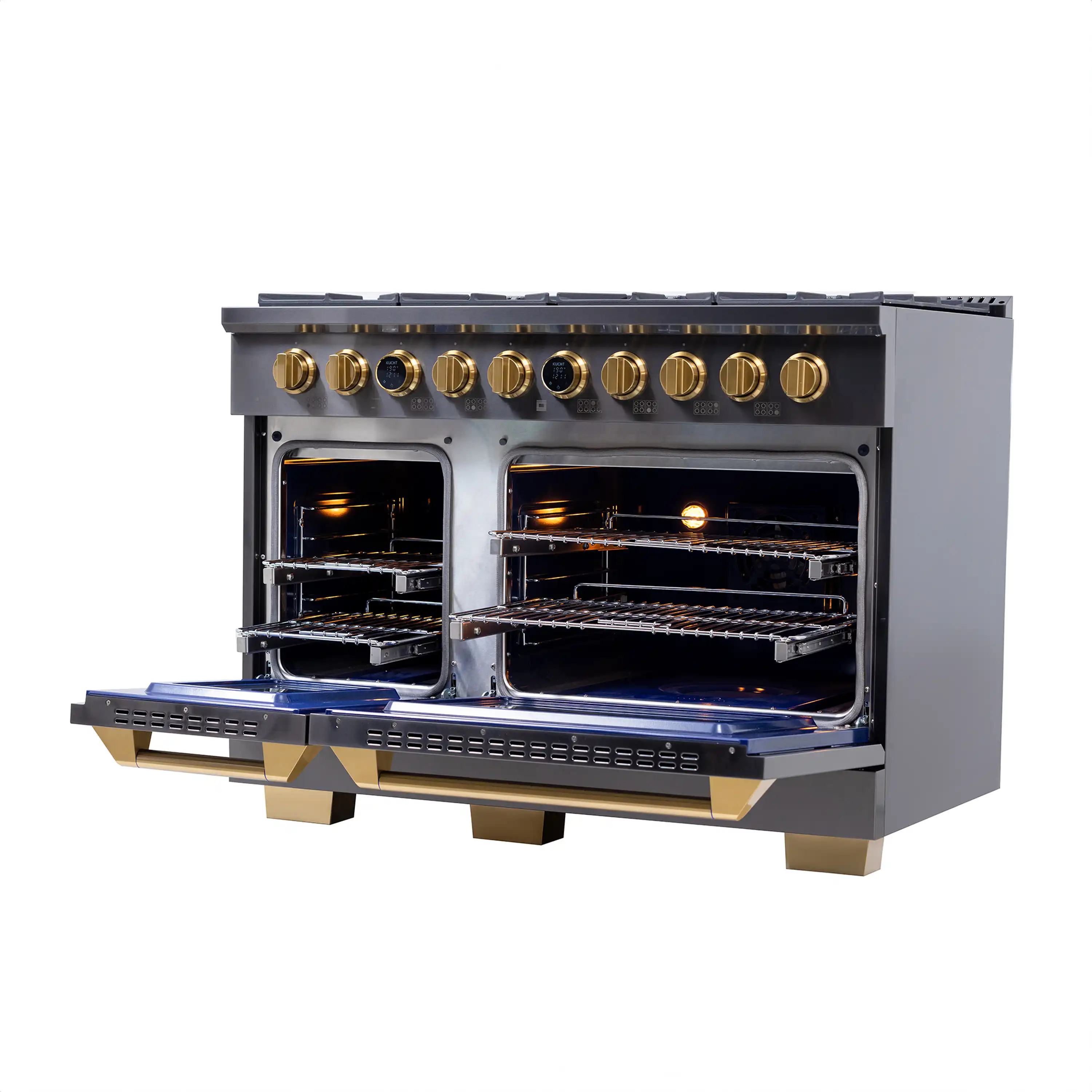 Kucht Horus 48-Inch Dual Fuel Range in Propane Gas with  6.7 cu. ft. Electric Oven & 8 Gas Burners in Dark Titanium Stainless Steel with Digital Thermostat (KXD48/LP) - Image 7