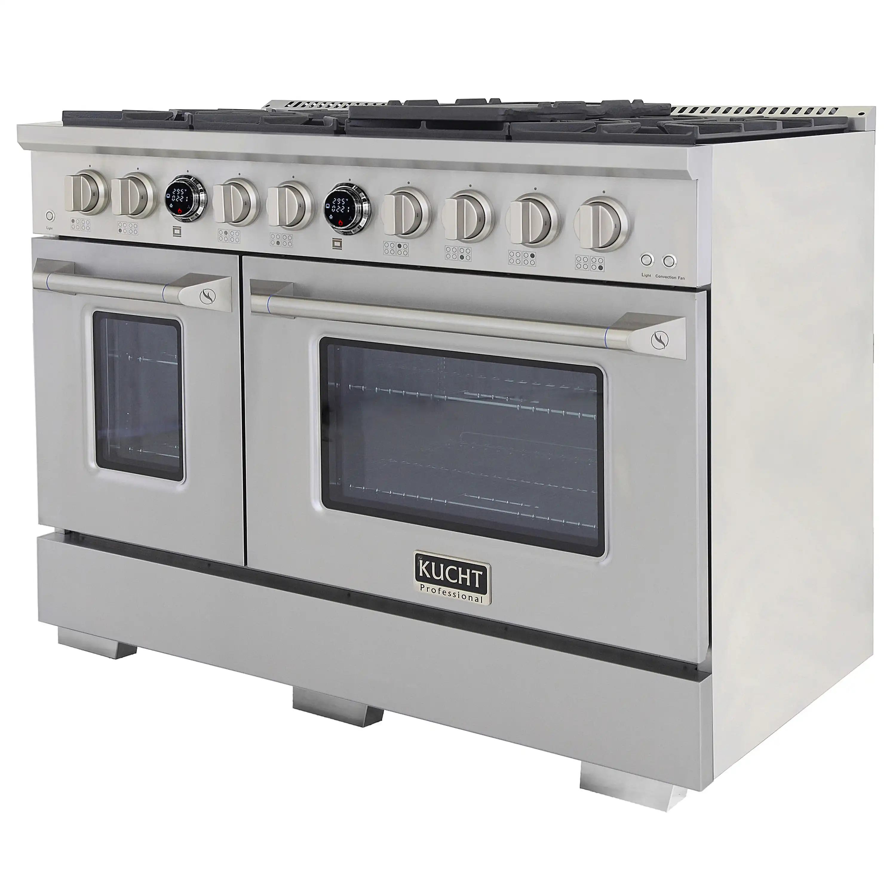 Kucht Horus 48-Inch Dual Fuel Range in Propane Gas with  6.7 cu. ft. Electric Oven & 8 Gas Burners in Stainless Steel with Digital Thermostat (KXP48-SS/LP) - Image 4