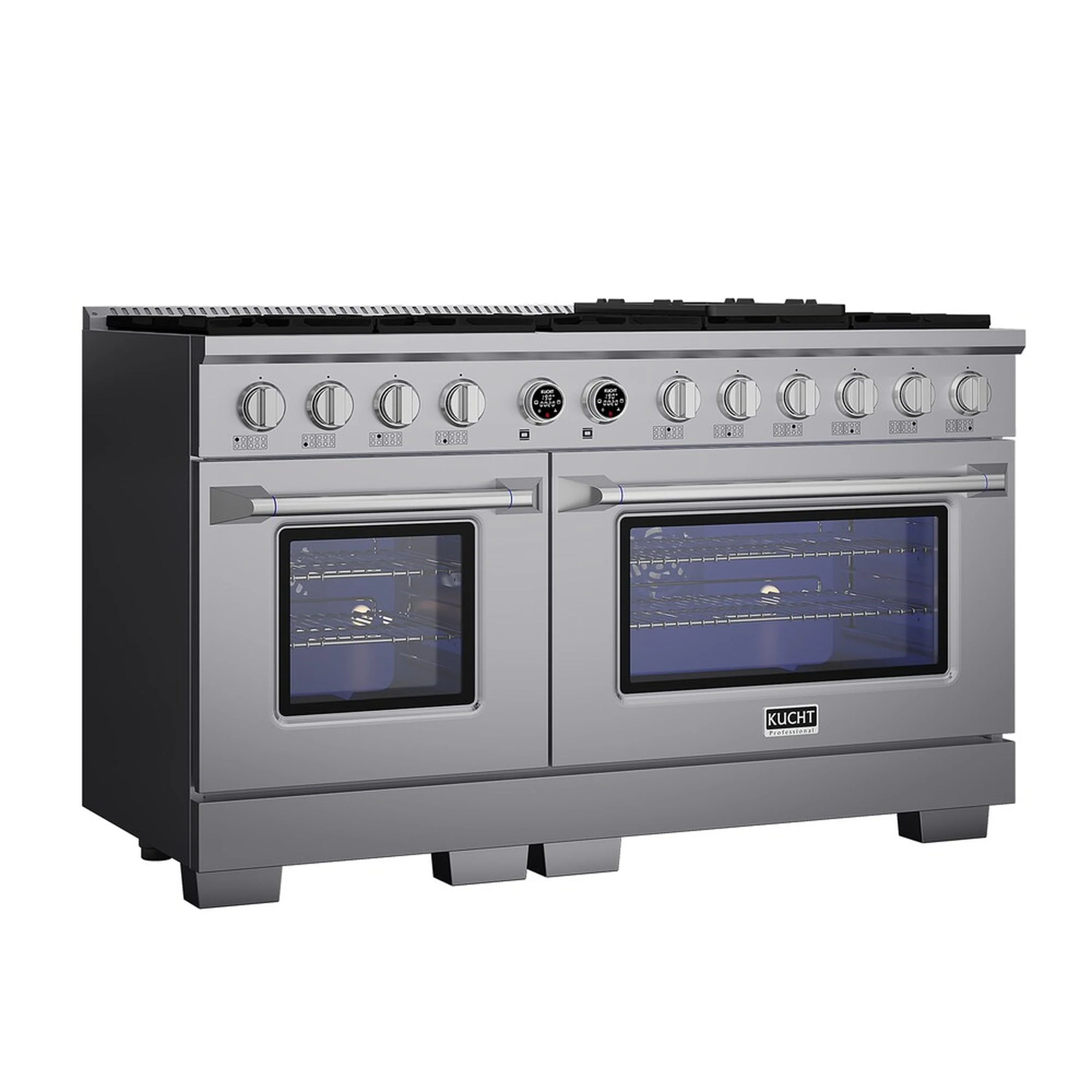 Kucht Horus 60-Inch Dual Fuel Range in Propane Gas with  8.4 cu. ft. Electric Oven & 8 Gas Burners in Stainless Steel with Digital Thermostat (KXP60-SS/LP) - Image 3