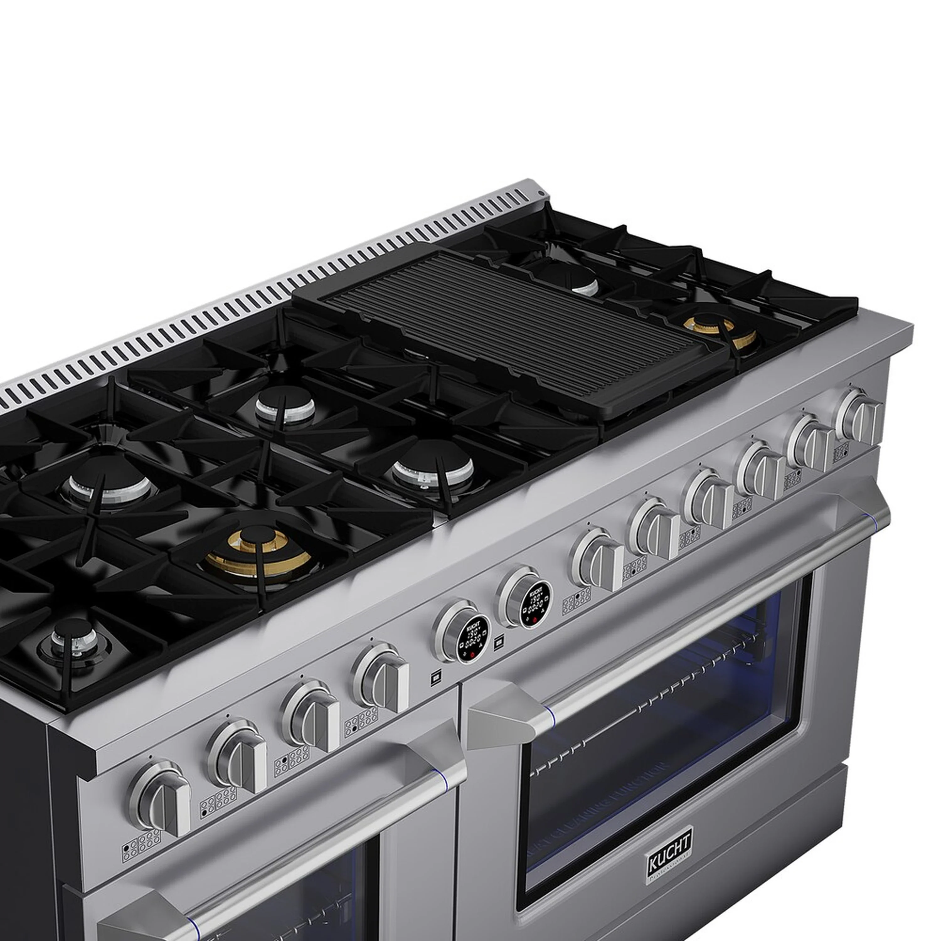 Kucht Horus 60-Inch Dual Fuel Range in Propane Gas with  8.4 cu. ft. Electric Oven & 8 Gas Burners in Stainless Steel with Digital Thermostat (KXP60-SS/LP) - Image 6