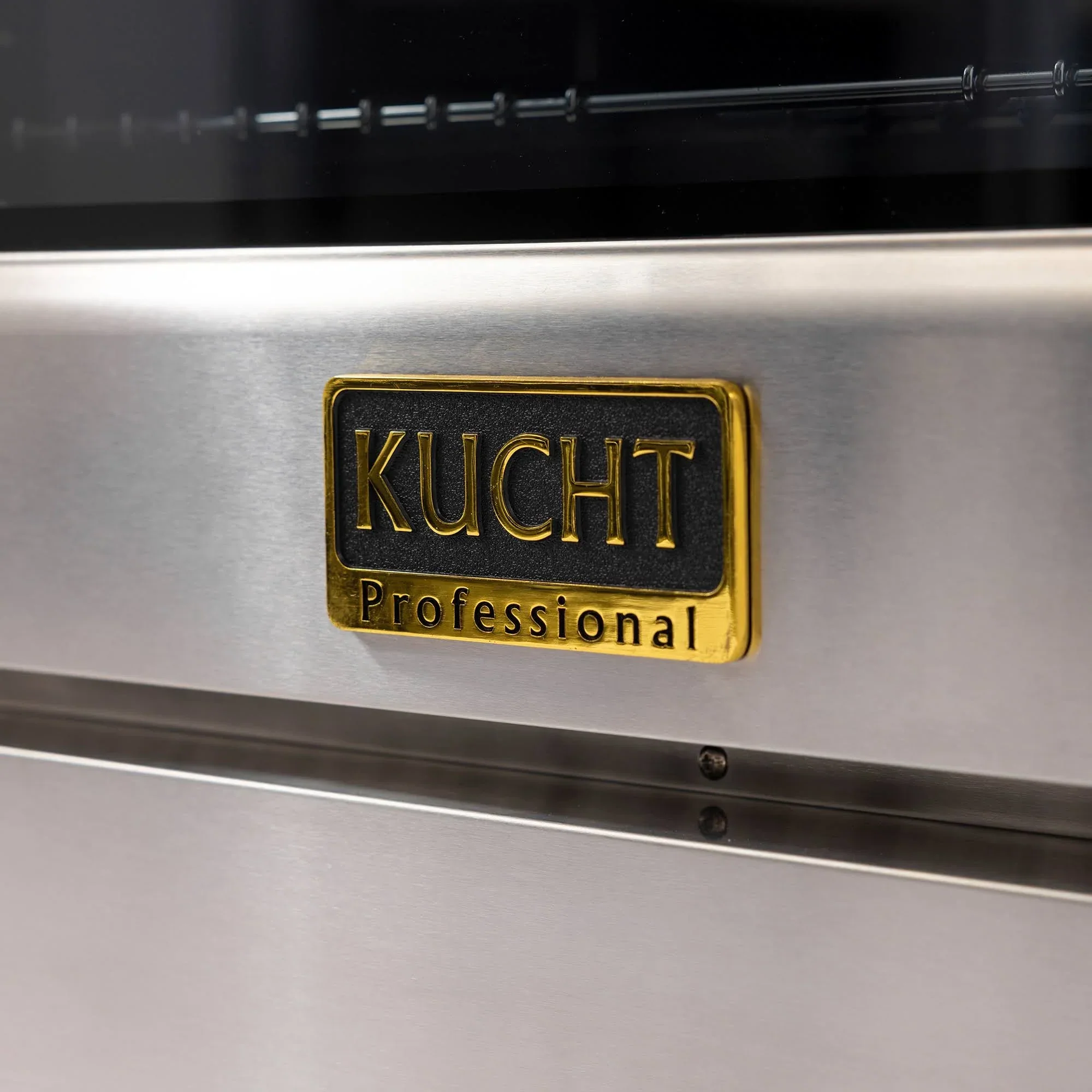 Kucht Horus 60-Inch Dual Fuel Range in Propane Gas with  8.4 cu. ft. Electric Oven & 8 Gas Burners in Stainless Steel with Gold Accents & Digital Thermostat (KXP60-GL/LP) - Image 8