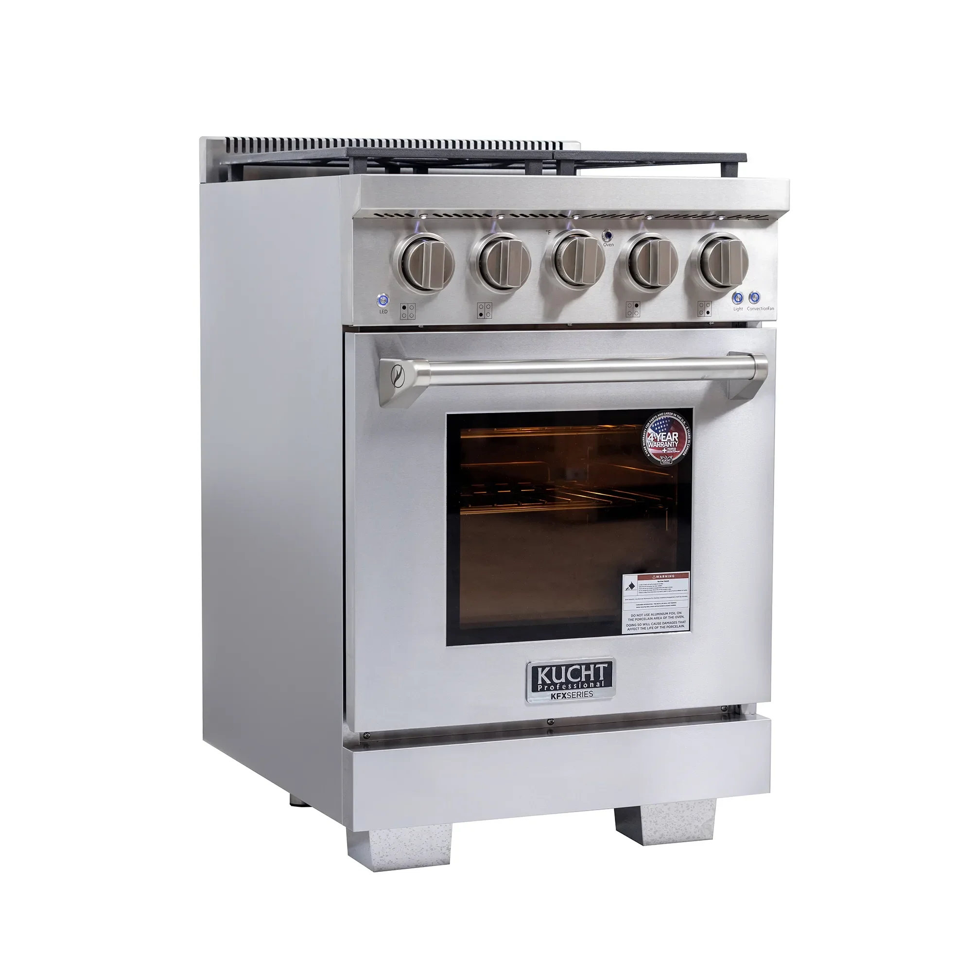 Kucht Professional 24-Inch Propane Gas Range with 2.5 cu. ft. Oven in Stainless Steel with True Simmer Burners (KFX2400X/LP) - Image 3
