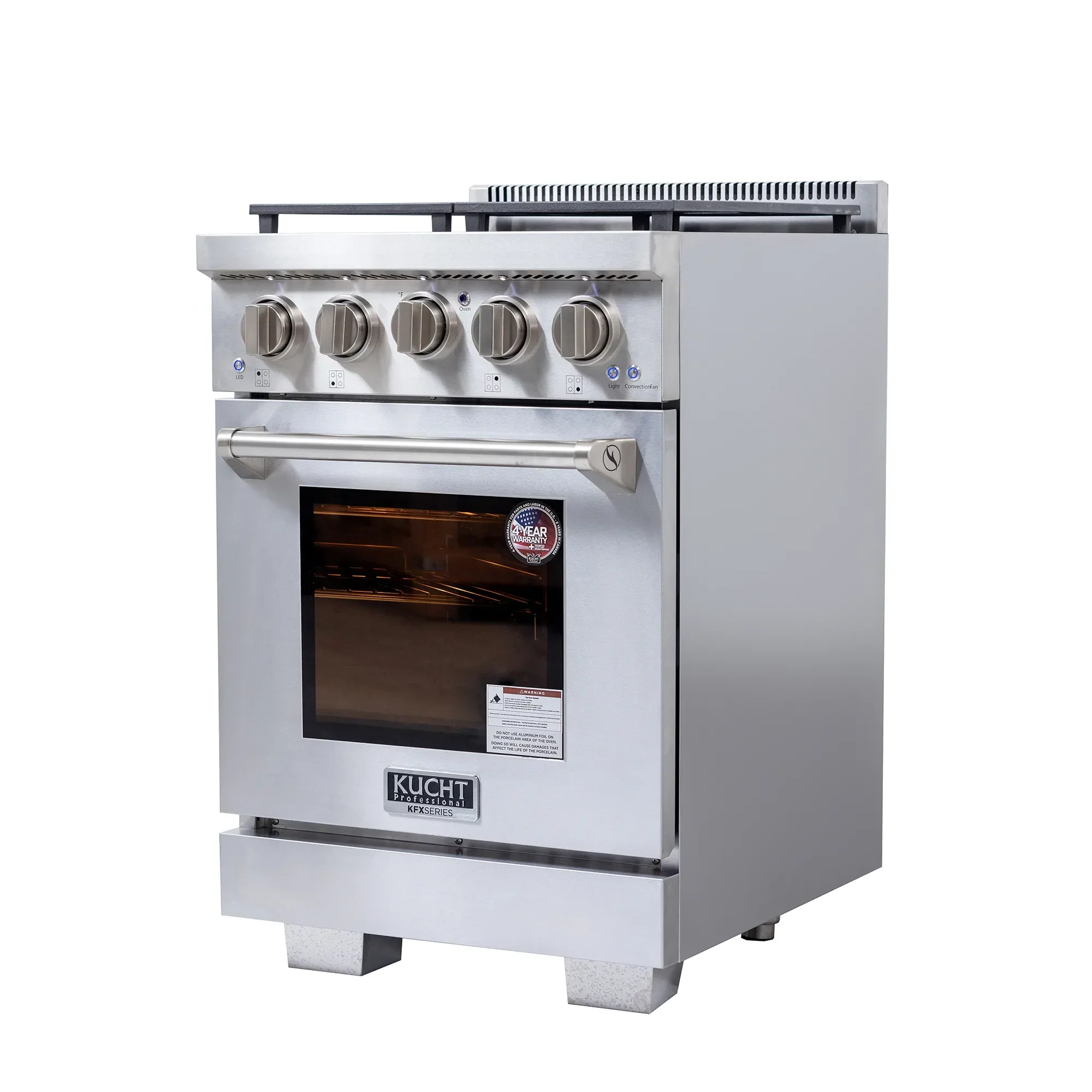Kucht Professional 24-Inch Propane Gas Range with 2.5 cu. ft. Oven in Stainless Steel with True Simmer Burners (KFX2400X/LP) - Image 4