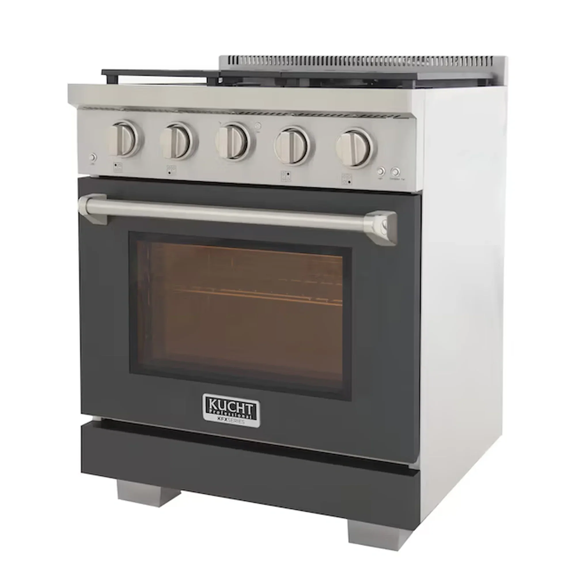 Kucht Professional 30-Inch 4.2 cu. ft. Propane Gas Range in Cement Gray with Silver Accents (KFX300/LP-GY) - Image 3