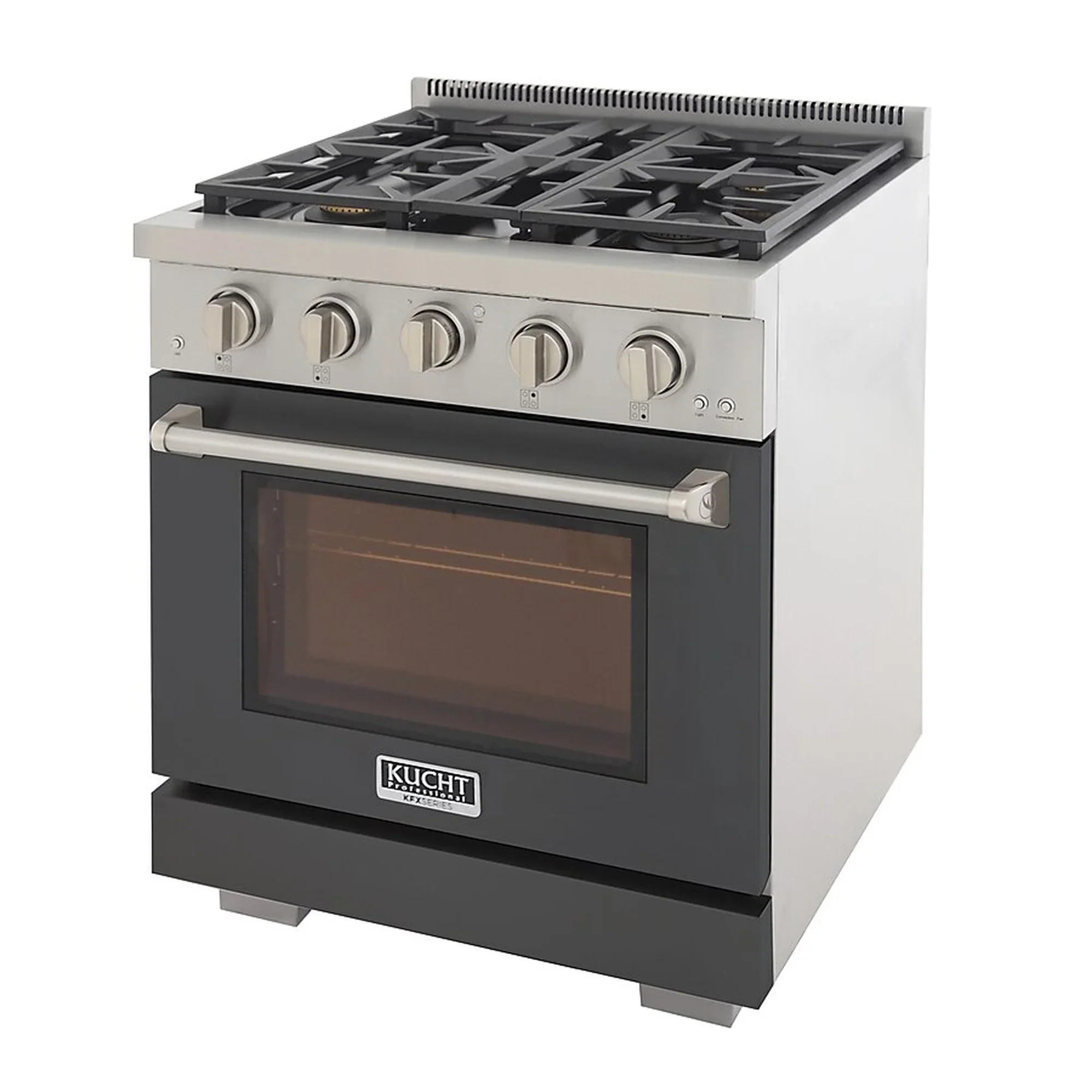 Kucht Professional 30-Inch 4.2 cu. ft. Propane Gas Range in Cement Gray with Silver Accents (KFX300/LP-GY) - Image 4