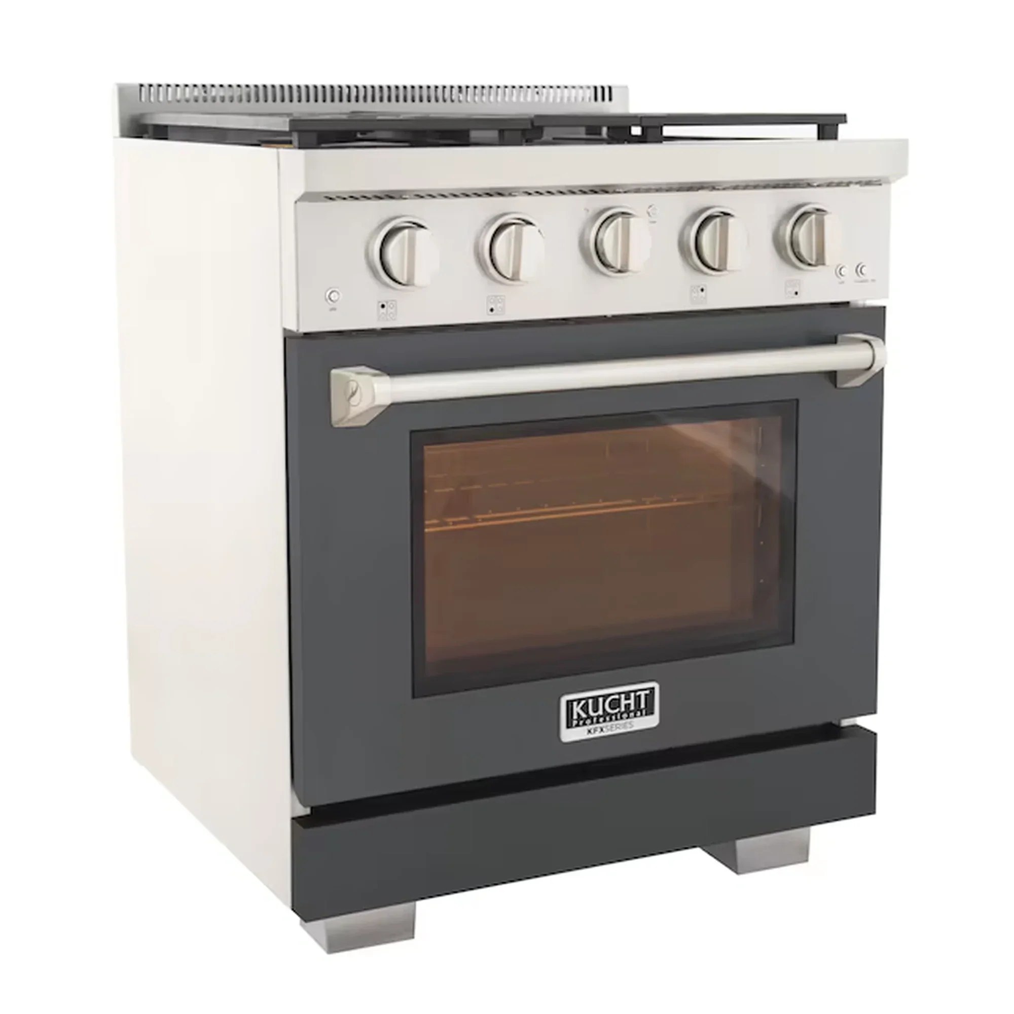 Kucht Professional 30-Inch 4.2 cu. ft. Propane Gas Range in Cement Gray with Silver Accents (KFX300/LP-GY) - Image 5