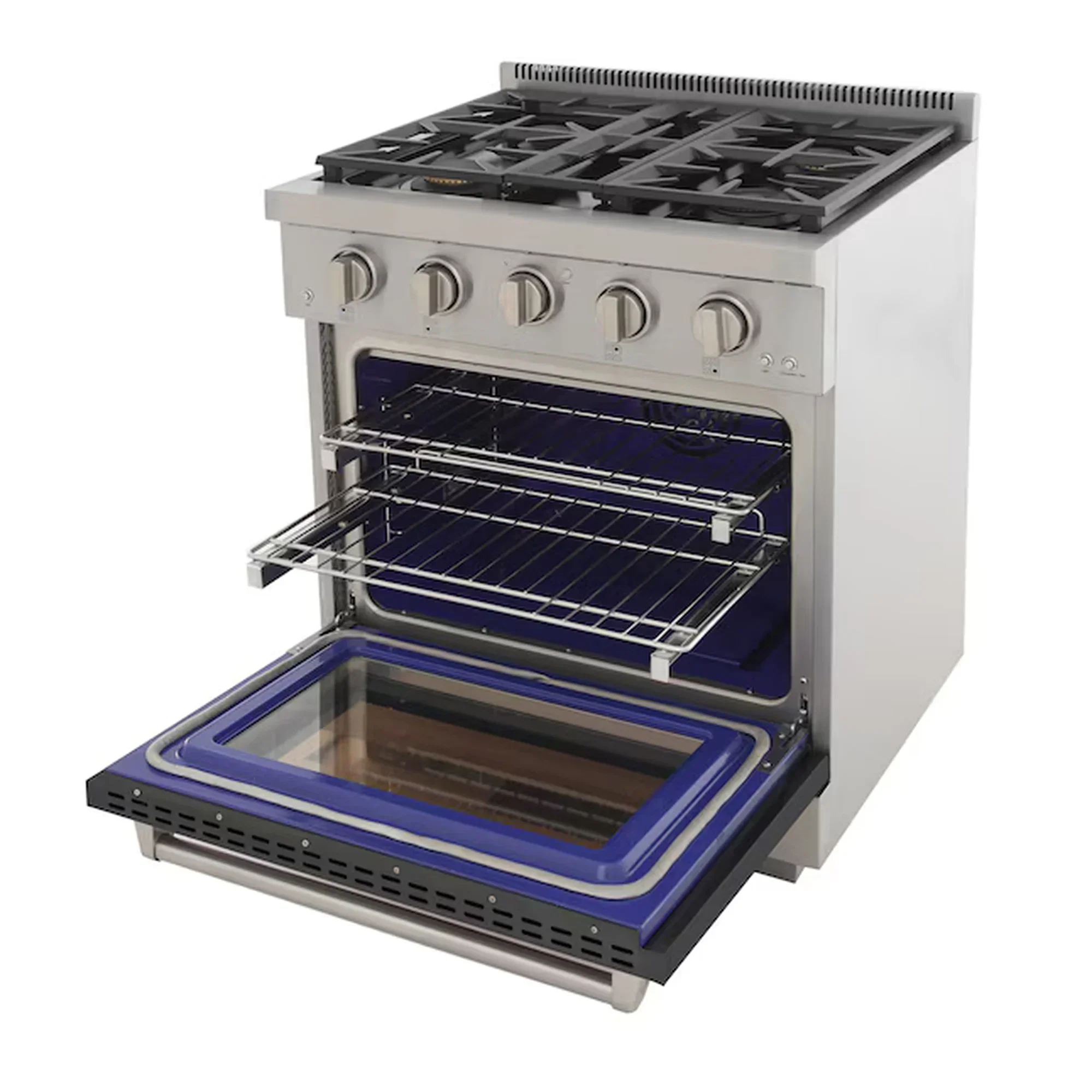 Kucht Professional 30-Inch 4.2 cu. ft. Propane Gas Range in Cement Gray with Silver Accents (KFX300/LP-GY) - Image 6