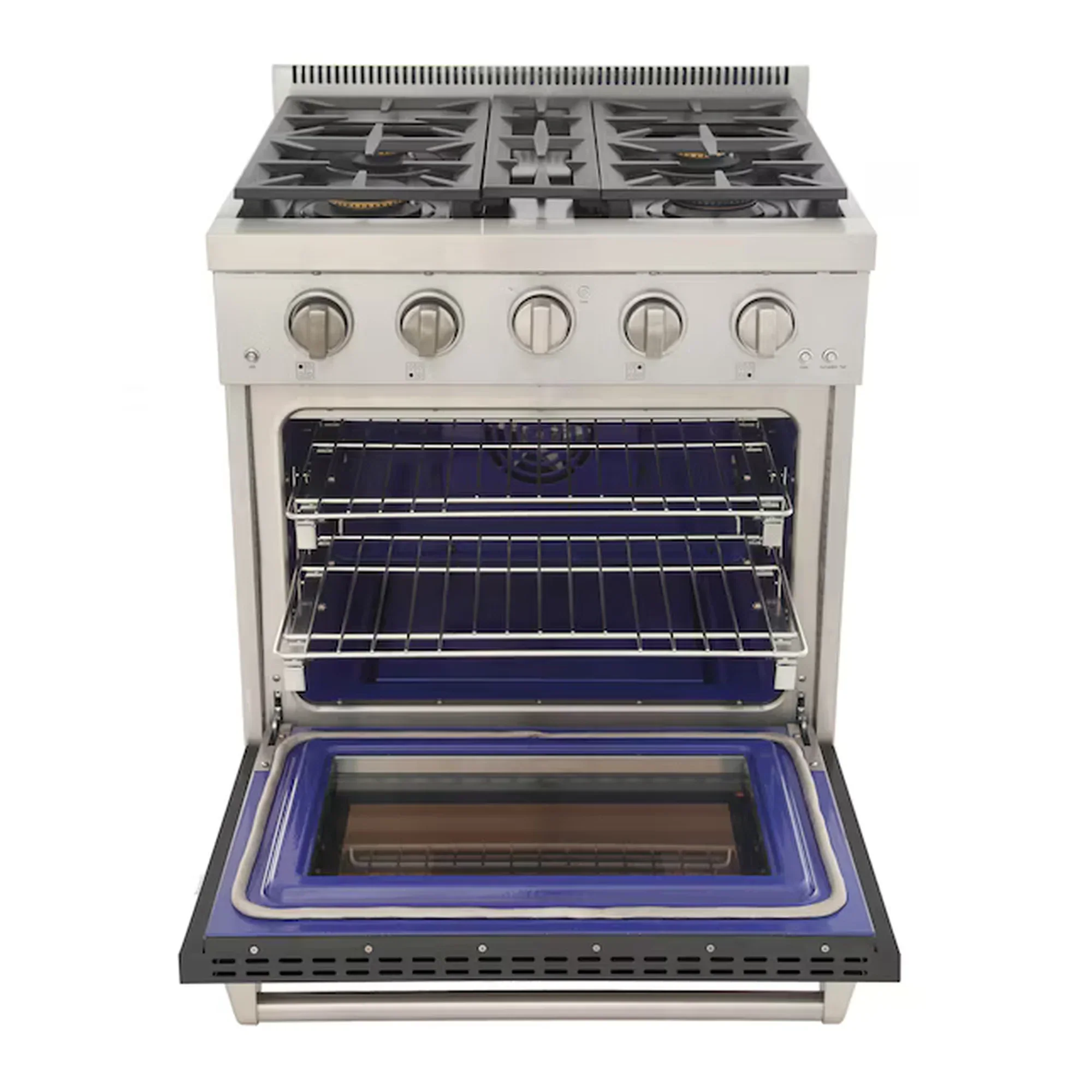 Kucht Professional 30-Inch 4.2 cu. ft. Propane Gas Range in Cement Gray with Silver Accents (KFX300/LP-GY) - Image 8