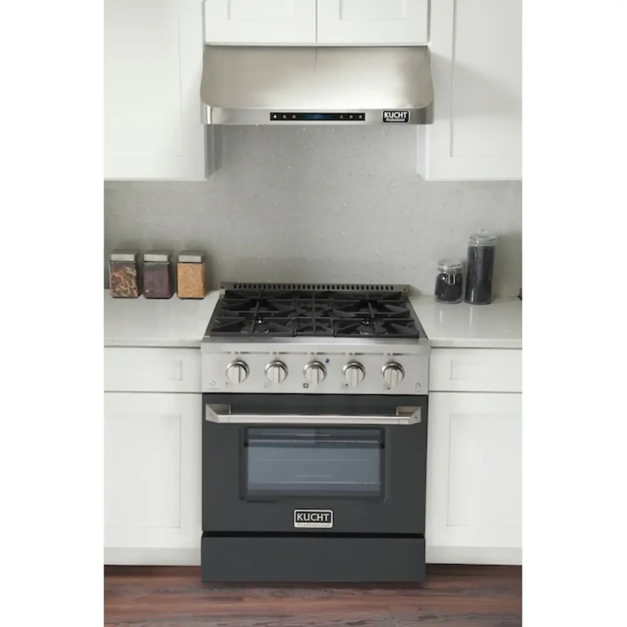 Kucht Professional 30-Inch 4.2 cu ft. Propane Gas Range in Cement Gray with Silver Accents (KNG301/LP-GR) - Image 2
