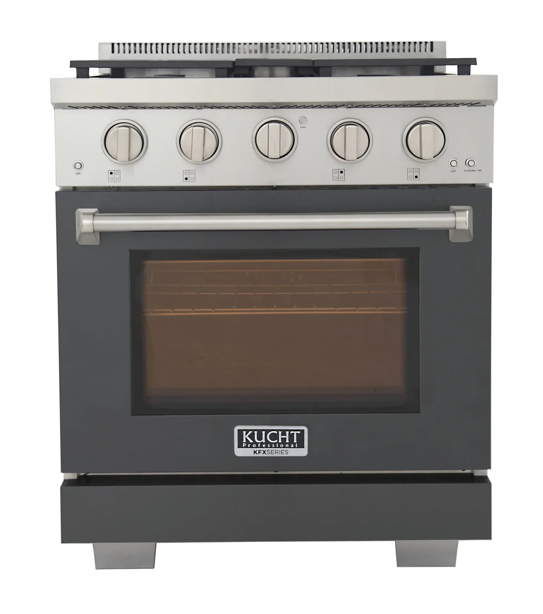 Kucht Professional 30-Inch 4.2 cu. ft. Propane Gas Range in Cement Gray with True Simmer Burners (KFX3000X/LP-GY) - Image 2