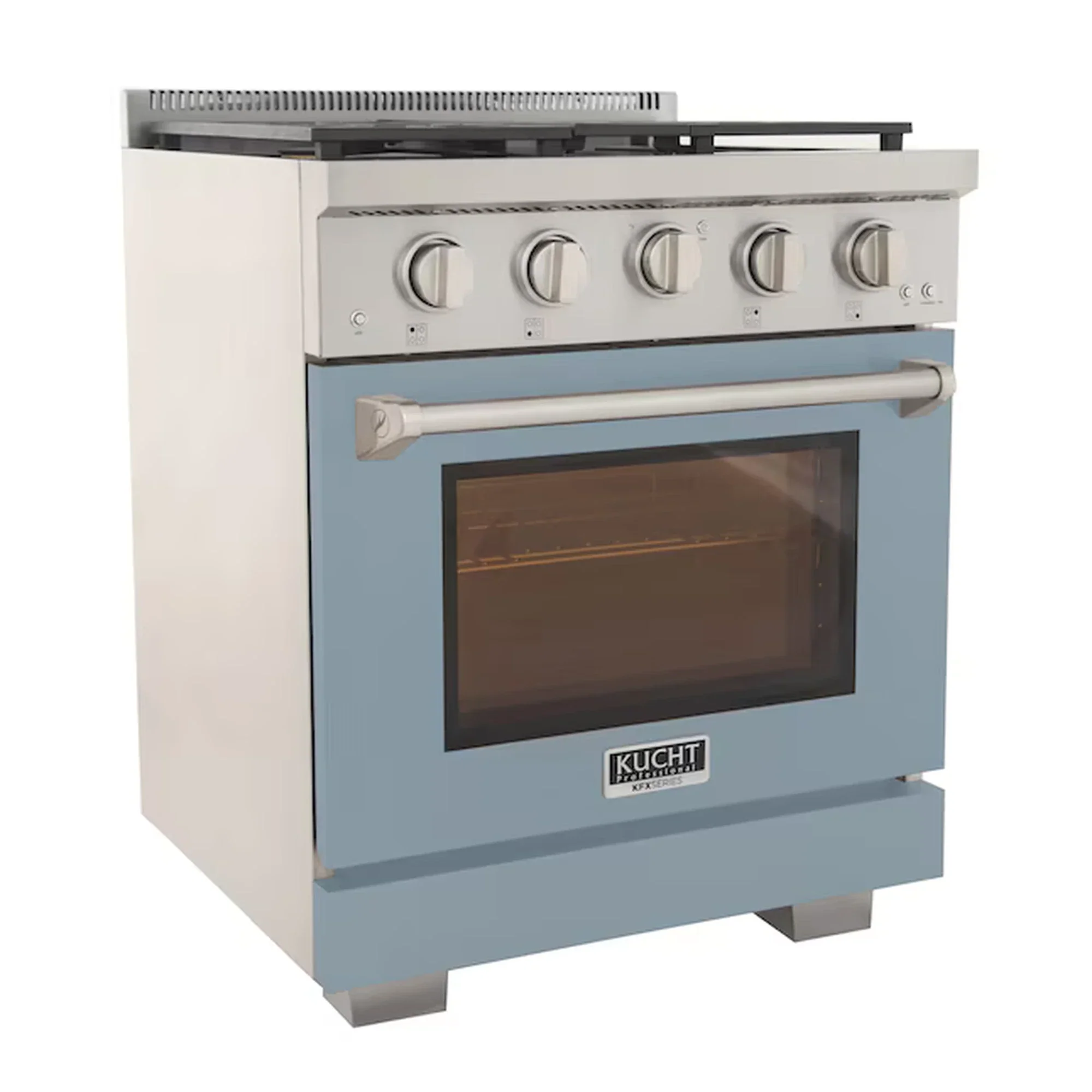 Kucht Professional 30-Inch 4.2 cu. ft. Propane Gas Range in Light Blue with Silver Accents (KFX300/LP-LB) - Image 3