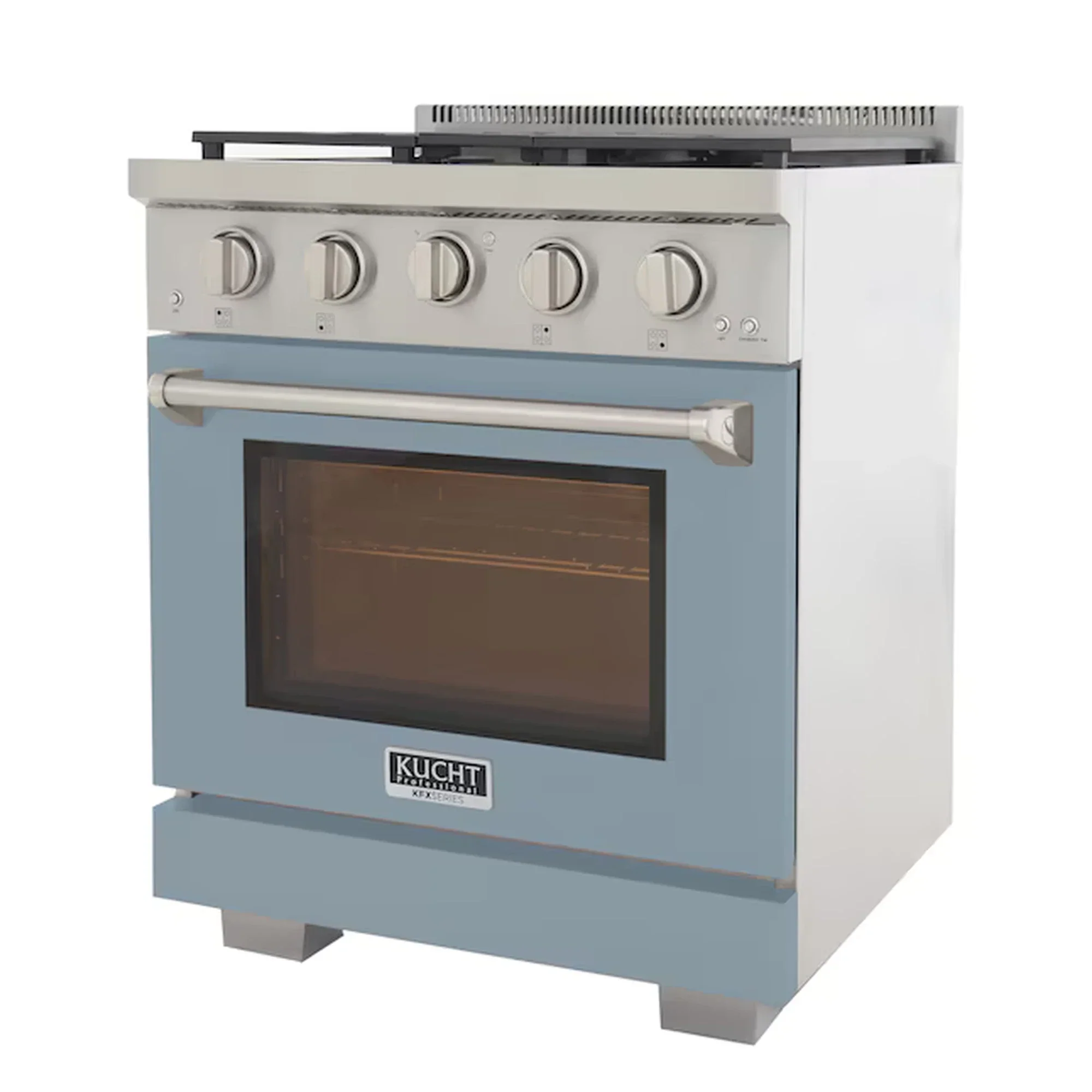 Kucht Professional 30-Inch 4.2 cu. ft. Propane Gas Range in Light Blue with Silver Accents (KFX300/LP-LB) - Image 4