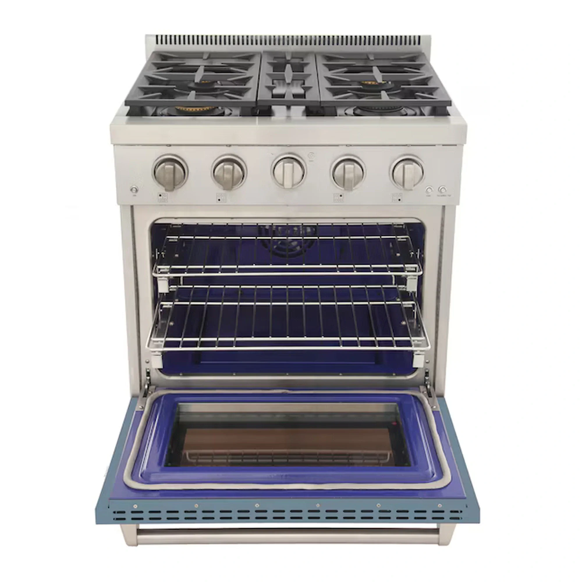 Kucht Professional 30-Inch 4.2 cu. ft. Propane Gas Range in Light Blue with Silver Accents (KFX300/LP-LB) - Image 5