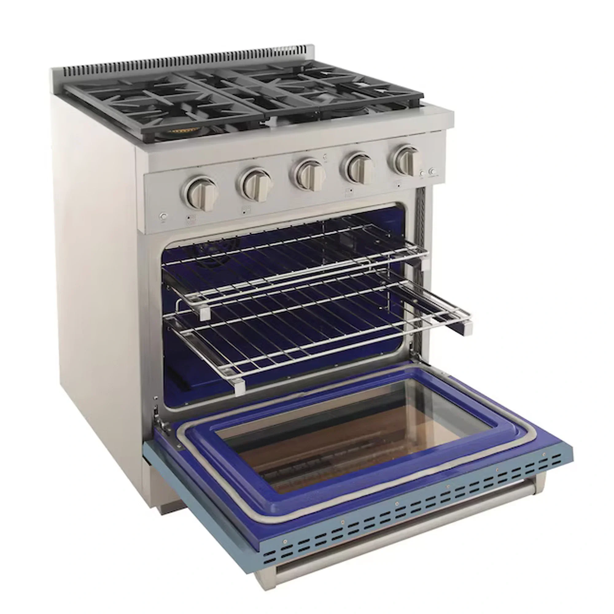 Kucht Professional 30-Inch 4.2 cu. ft. Propane Gas Range in Light Blue with Silver Accents (KFX300/LP-LB) - Image 6