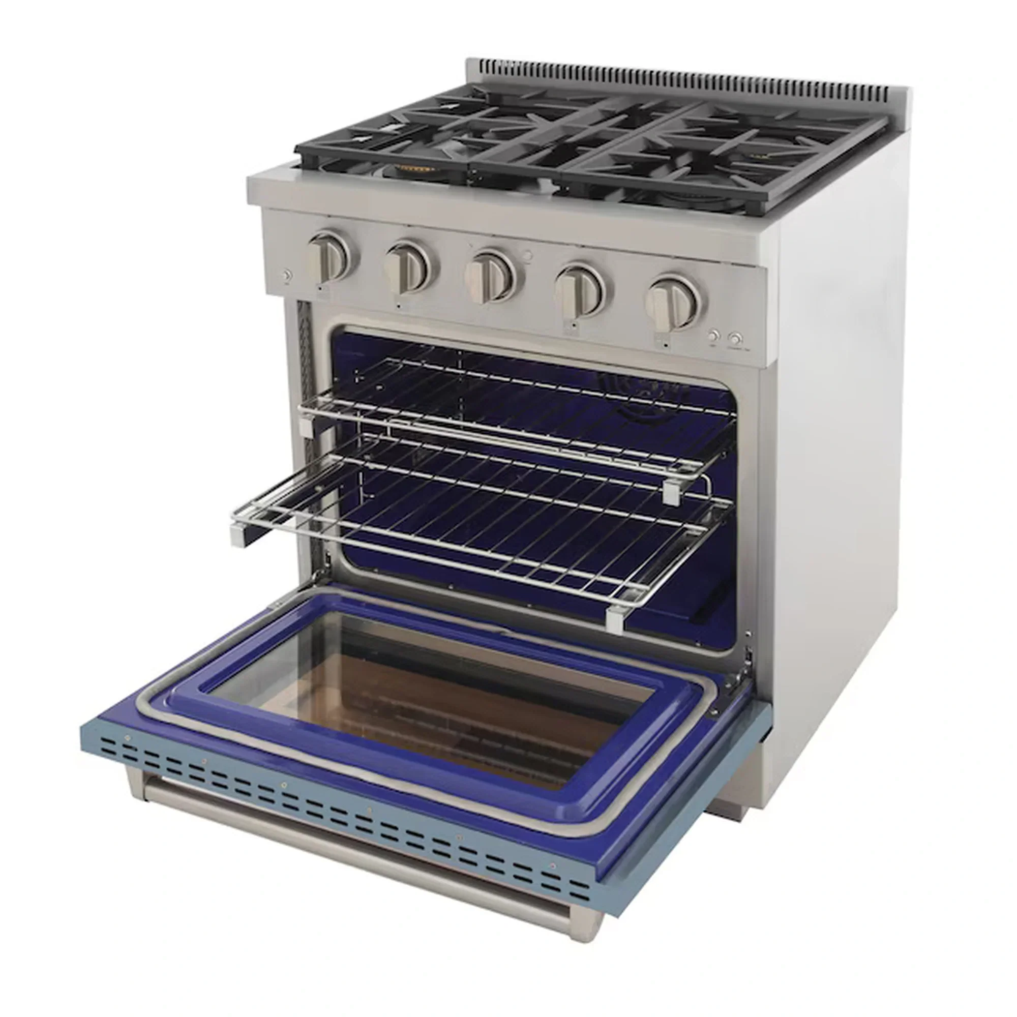 Kucht Professional 30-Inch 4.2 cu. ft. Propane Gas Range in Light Blue with Silver Accents (KFX300/LP-LB) - Image 7