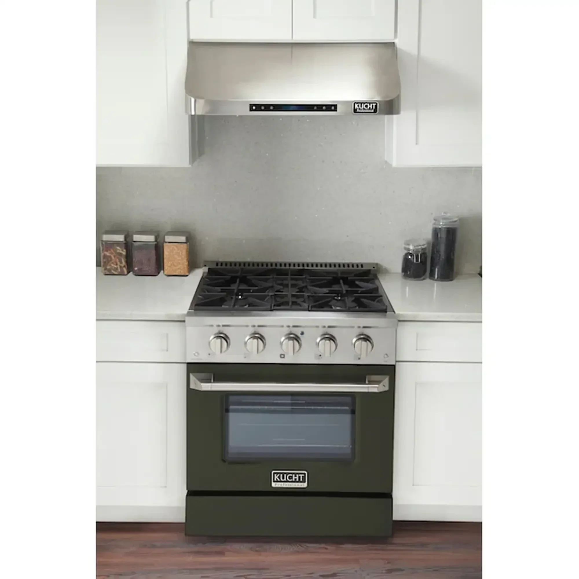 Kucht Professional 30-Inch 4.2 cu ft. Propane Gas Range in Olive Green with Silver Accents (KNG301/LP-OG) - Image 2