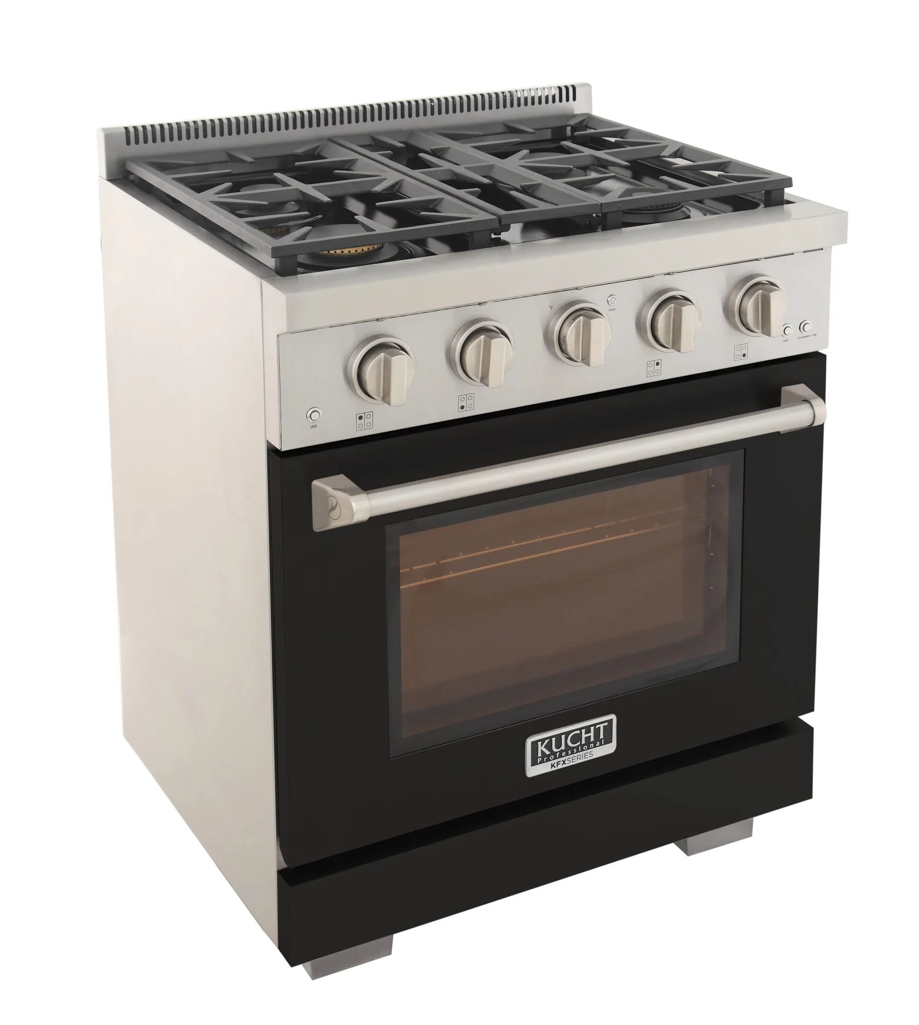 Kucht Professional 30-Inch Propane Gas Range with 4.2 cu. ft. Oven in Black with Silver Accents (KFX300/LP-BK) - Image 4
