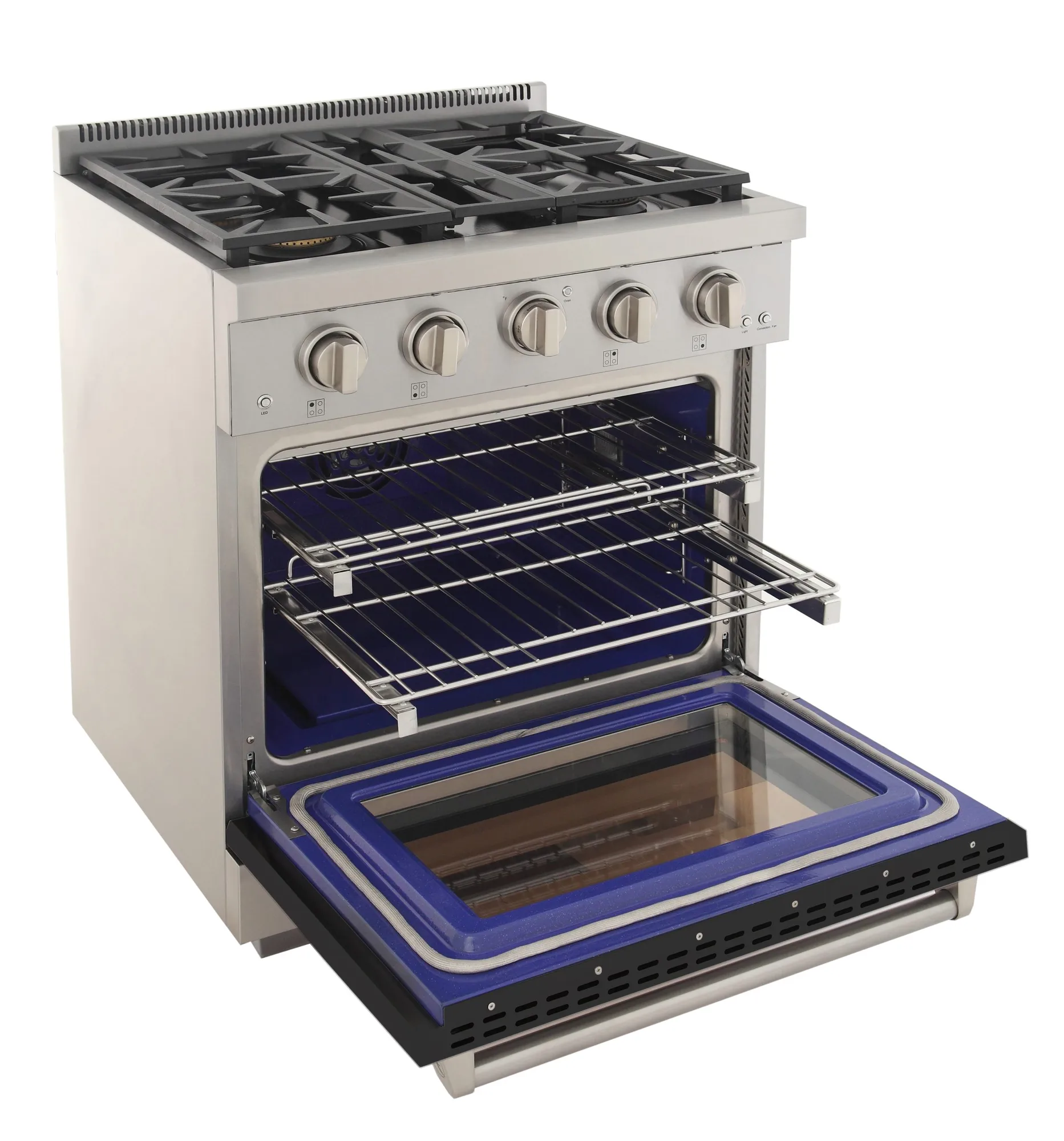 Kucht Professional 30-Inch Propane Gas Range with 4.2 cu. ft. Oven in Black with Silver Accents (KFX300/LP-BK) - Image 7