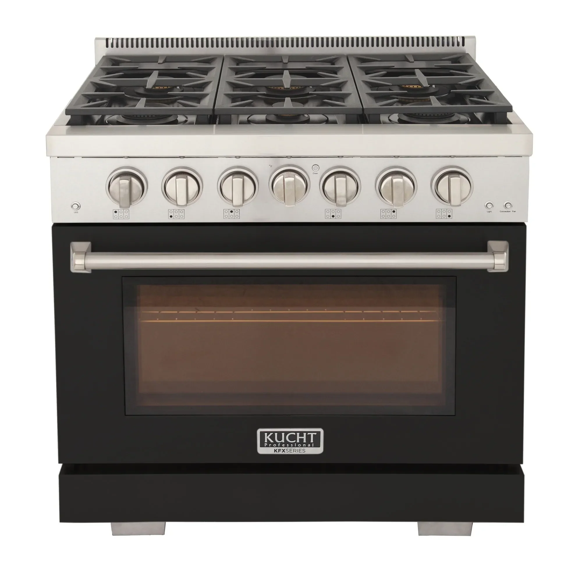 Kucht Professional 36-Inch 5.2 cu. ft. Propane Gas Range in Black with True Simmer Burners (KFX3600X/LP-BK) - Image 2