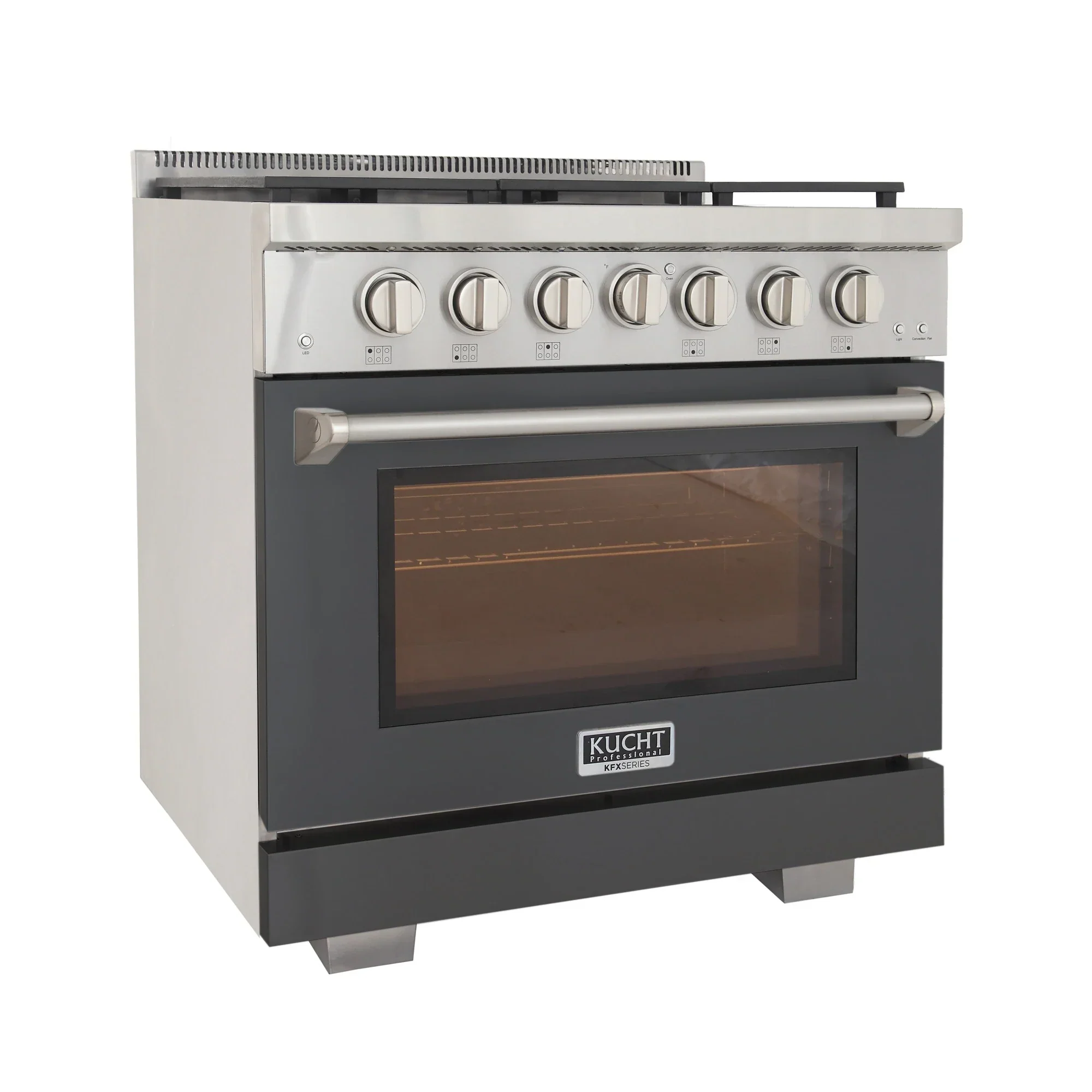 Kucht Professional 36-Inch 5.2 cu. ft. Propane Gas Range in Cement Gray with True Simmer Burners (KFX3600X/LP-GY) - Image 2