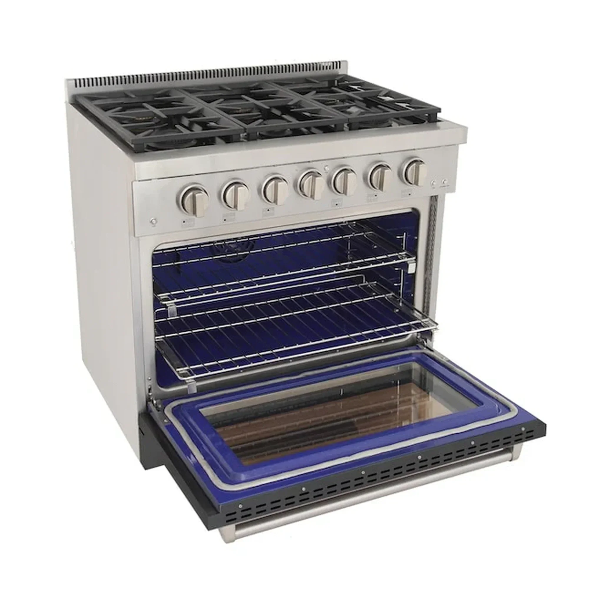 Kucht Professional 36-Inch 5.2 cu. ft. Propane Gas Range in Gray with Silver Accents (KFX360/LP-GY) - Image 6