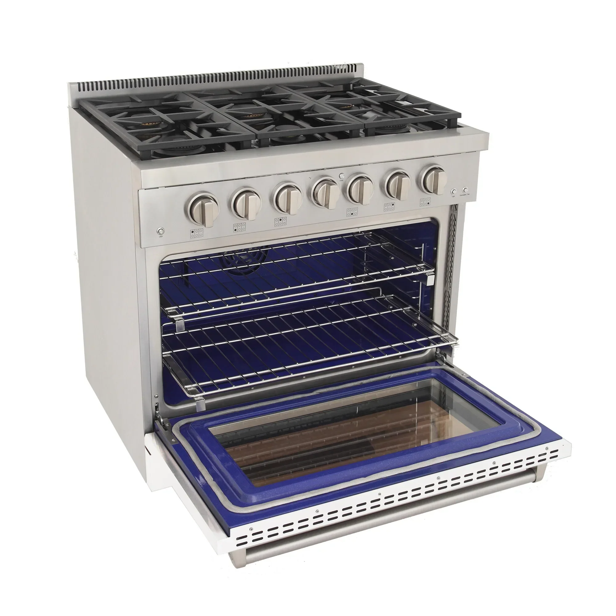 Kucht Professional 36-Inch 5.2 cu. ft. Propane Gas Range in White with Silver Accents (KFX360/LP-W) - Image 7