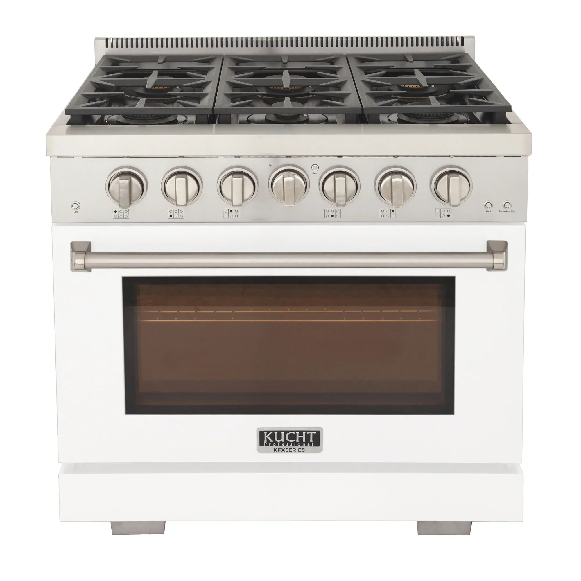 Kucht Professional 36-Inch 5.2 cu. ft. Propane Gas Range in White with True Simmer Burners (KFX3600X/LP-W) - Image 2