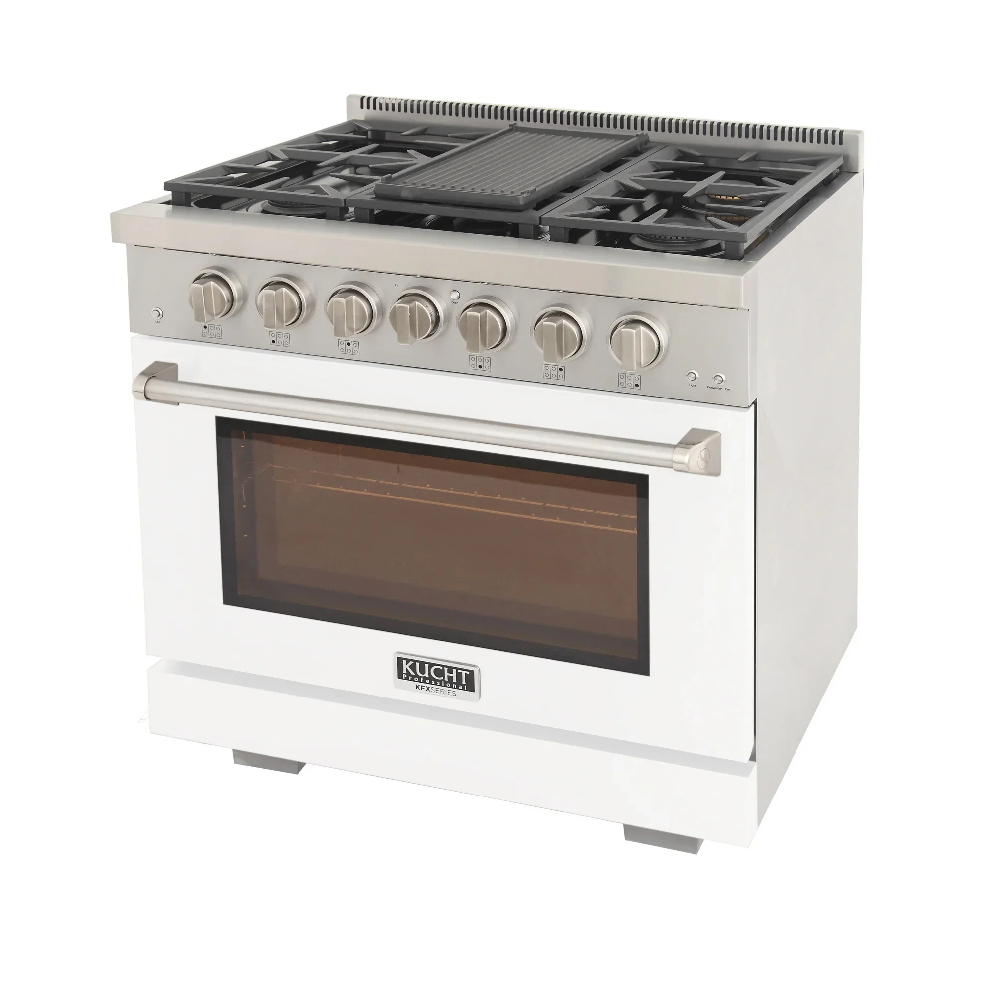 Kucht Professional 36-Inch 5.2 cu. ft. Propane Gas Range in White with True Simmer Burners (KFX3600X/LP-W) - Image 4