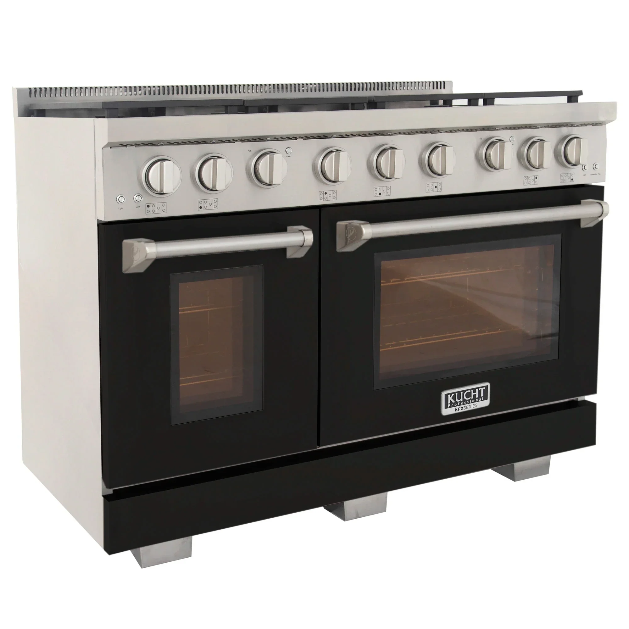 Kucht Professional 48-Inch 6.7 cu. ft. Propane Gas Range in Black with Silver Accents (KFX480/LP-BK) - Image 4